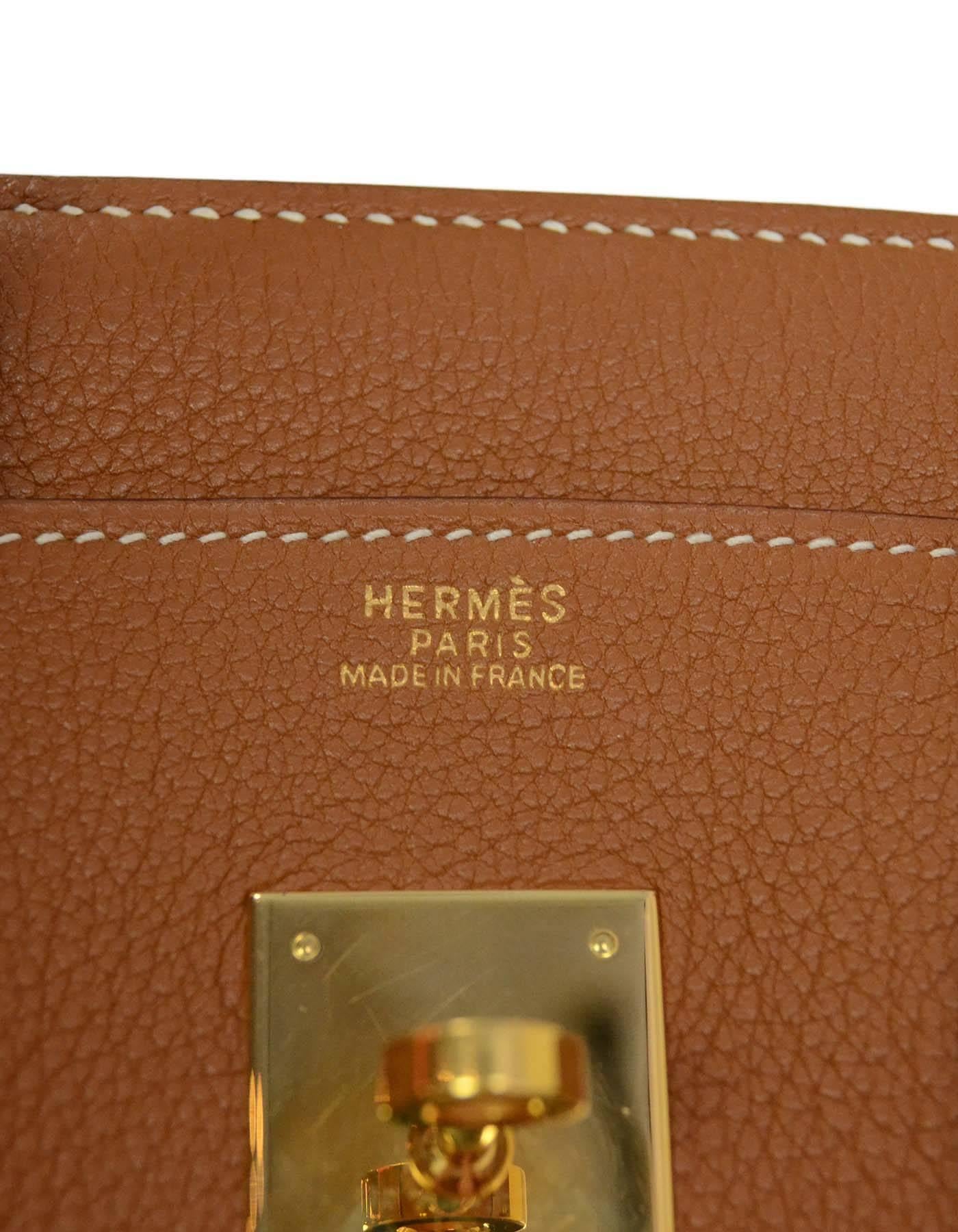 Brown Hermes Tan/Gold Togo Leather 30cm Birkin Bag GHW