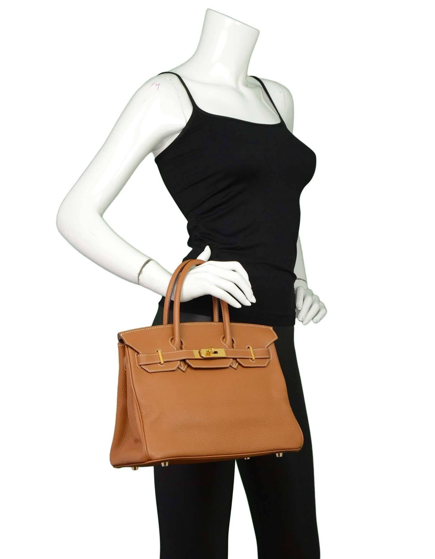 Women's Hermes Tan/Gold Togo Leather 30cm Birkin Bag GHW