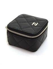 Chanel 2016 Black Quilted Leather Jewelry Box with SHW