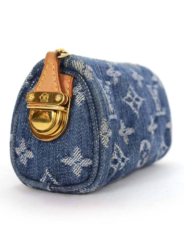 Louis Vuitton, Bags, Soldlouis Vuitton Mini Bb Denim Speedy Cles Key Pouch