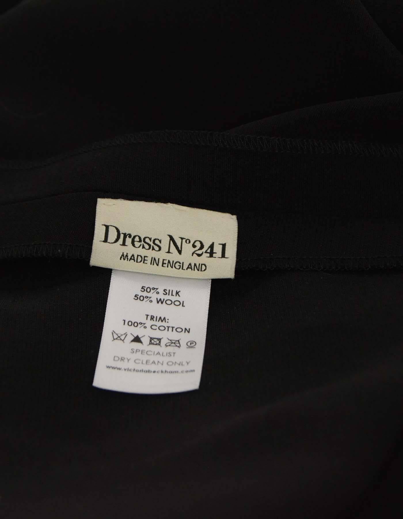 Women's Dress No241 Black Wool/Silk Windowpane Lace Gown Sz 8