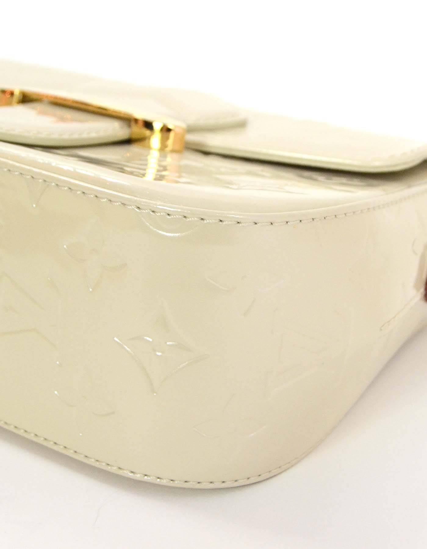 White Louis Vuitton Ivory Monogram Vernis Bellflower PM Crossbody Bag