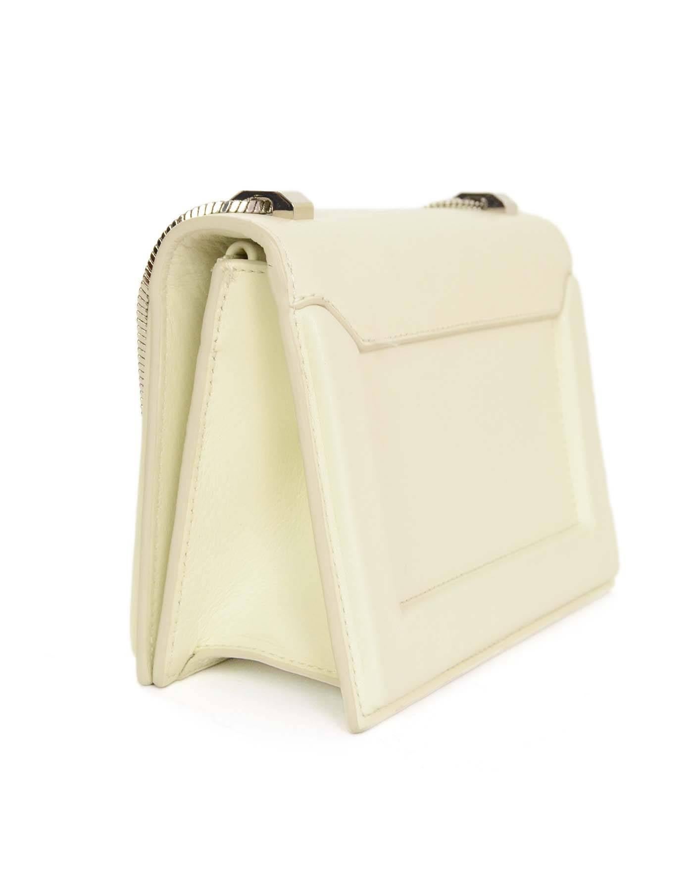  3.1 Philip Lim Ivory Mini Structured Flap Shoulder Bag SHW rt. $695 In Excellent Condition In New York, NY