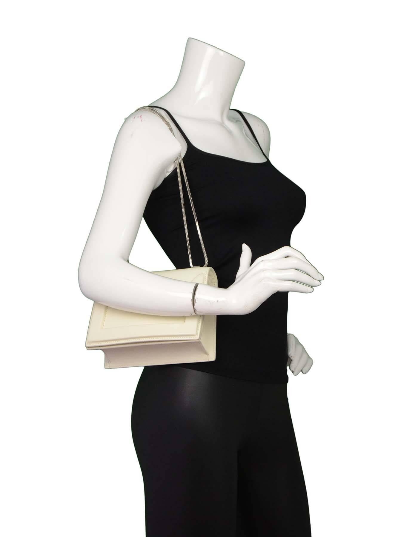  3.1 Philip Lim Ivory Mini Structured Flap Shoulder Bag SHW rt. $695 4