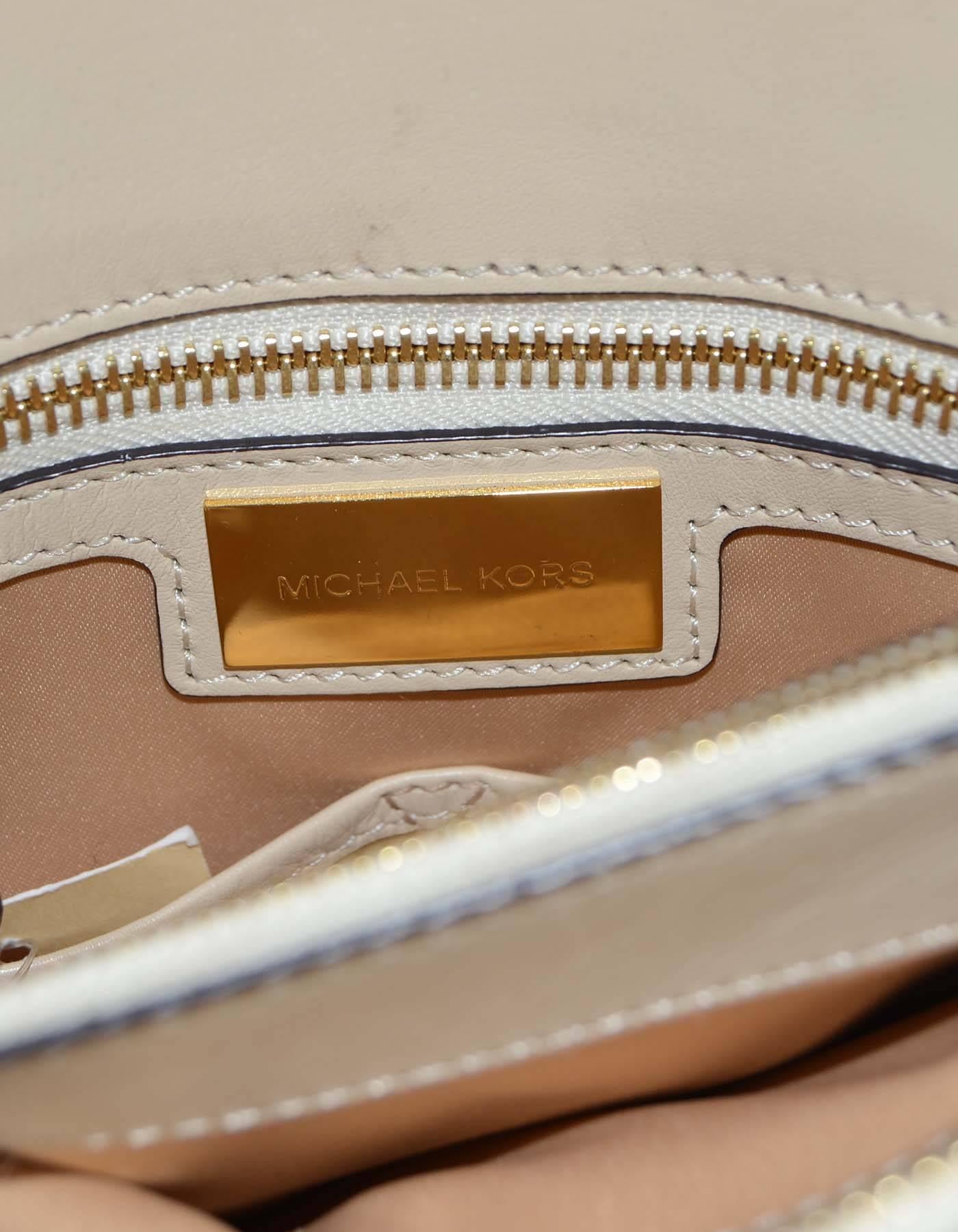 Michael Kors Vanilla Small Casey Satchel Bag/ Strap rt. $900 In Excellent Condition In New York, NY