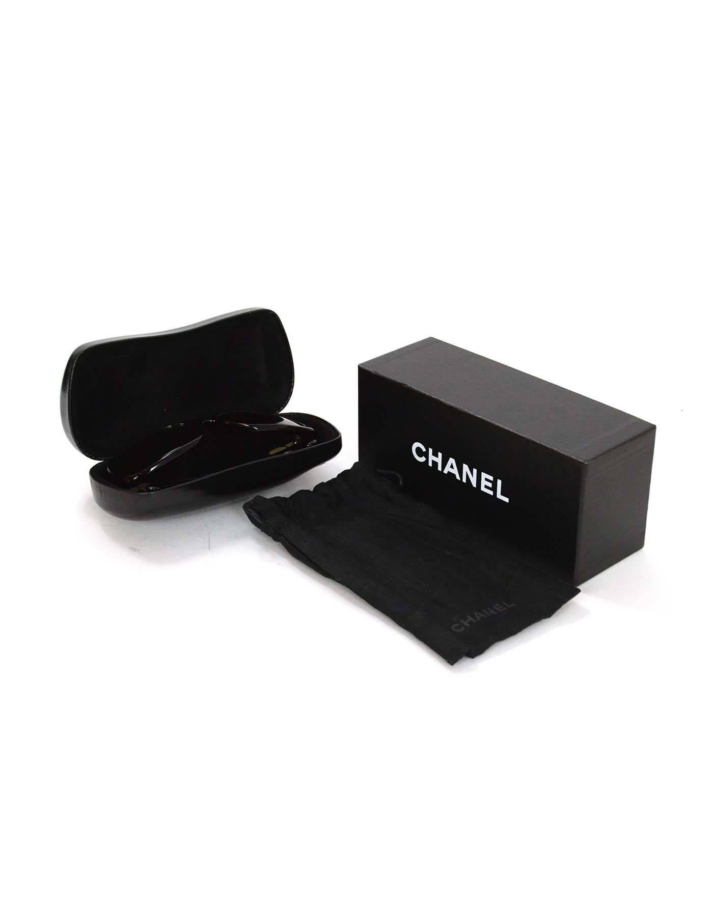 Chanel Tortoise Bouton Sunglasses with Enamel Circles and Case 1