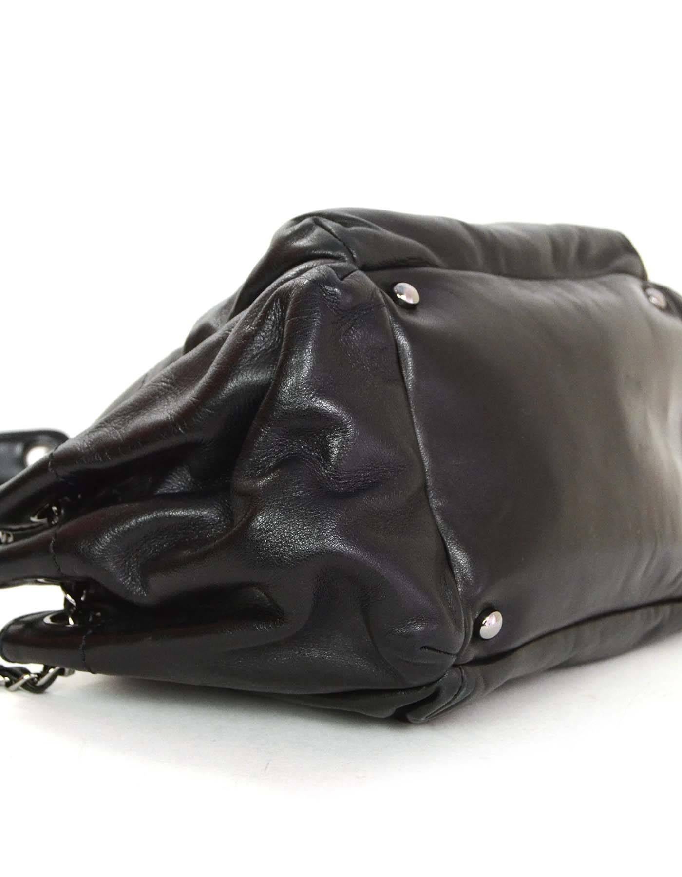 Chanel Black Leather CHANEL Shoulder Bag 1