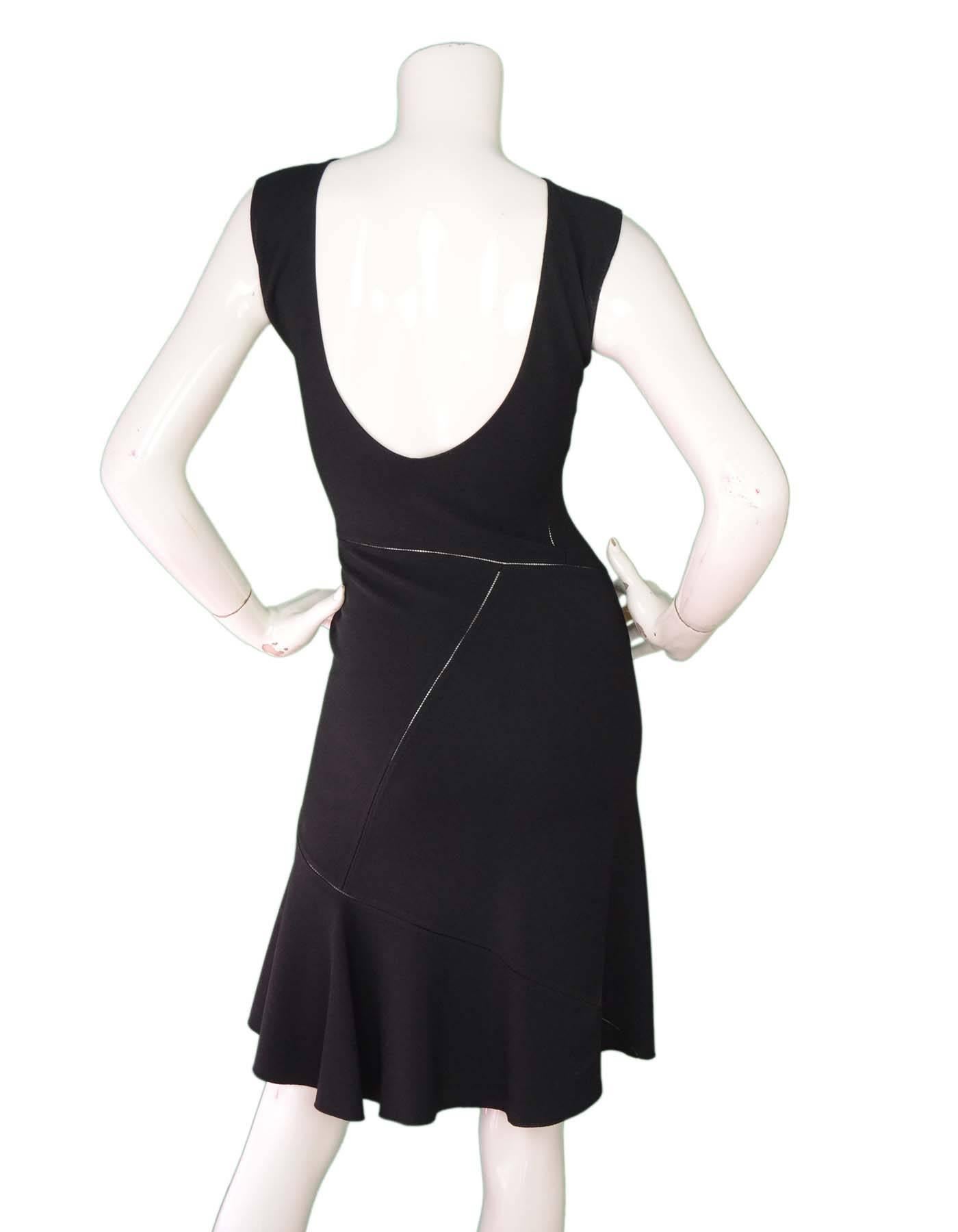 Alaia Black Sleeveless Fit Flare Dress sz S In Good Condition In New York, NY