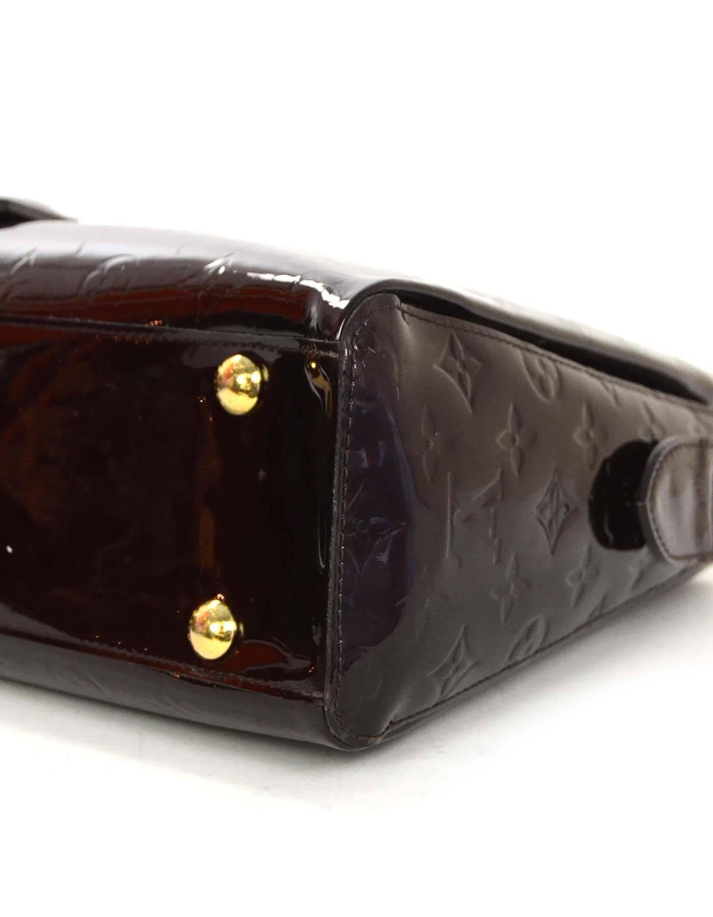 Black Louis Vuitton Amarante Monogram Vernis Melrose Handle Bag rt. $3, 800