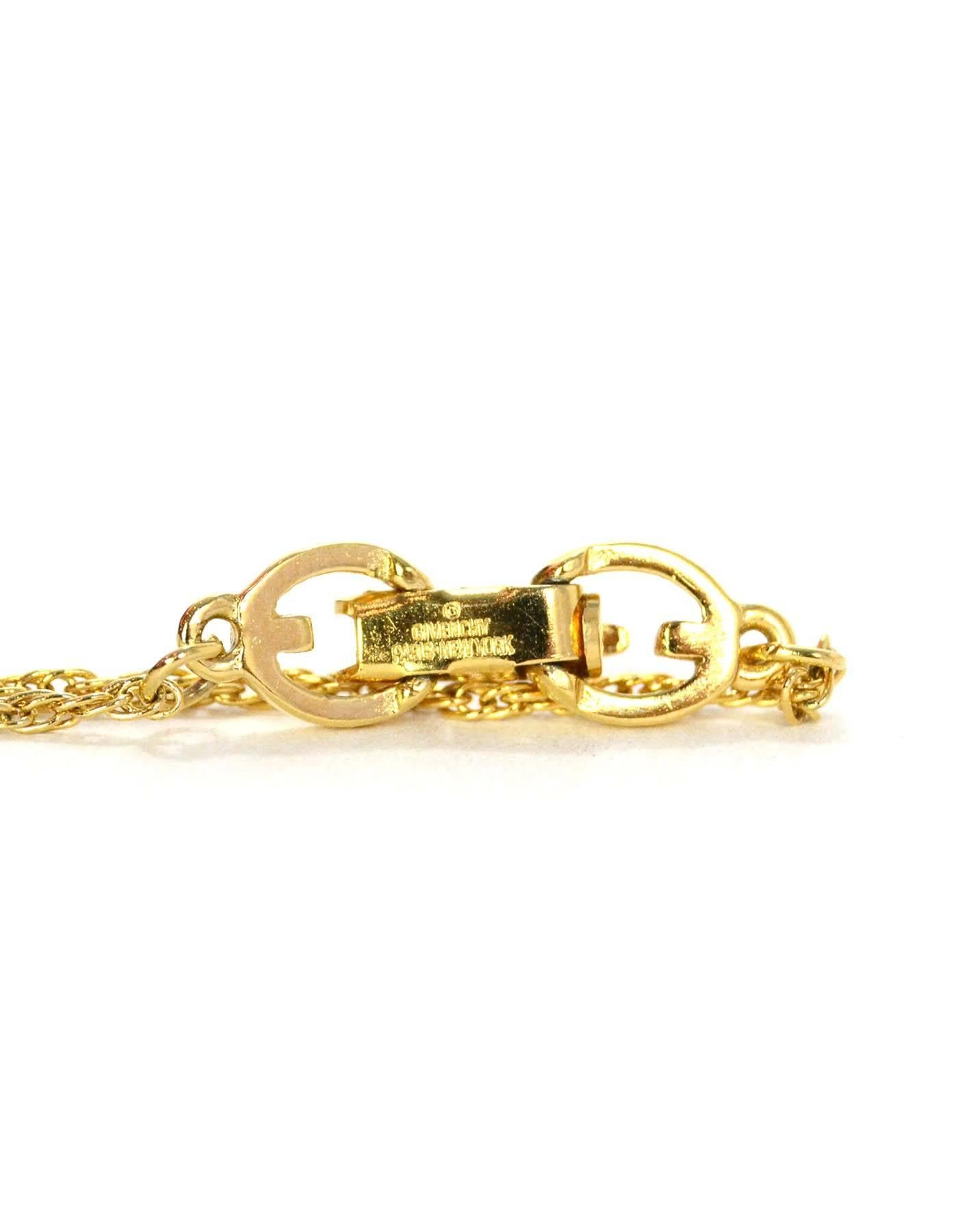 Women's or Men's Givenchy Gold & Crystal Vintage Pendant Necklace