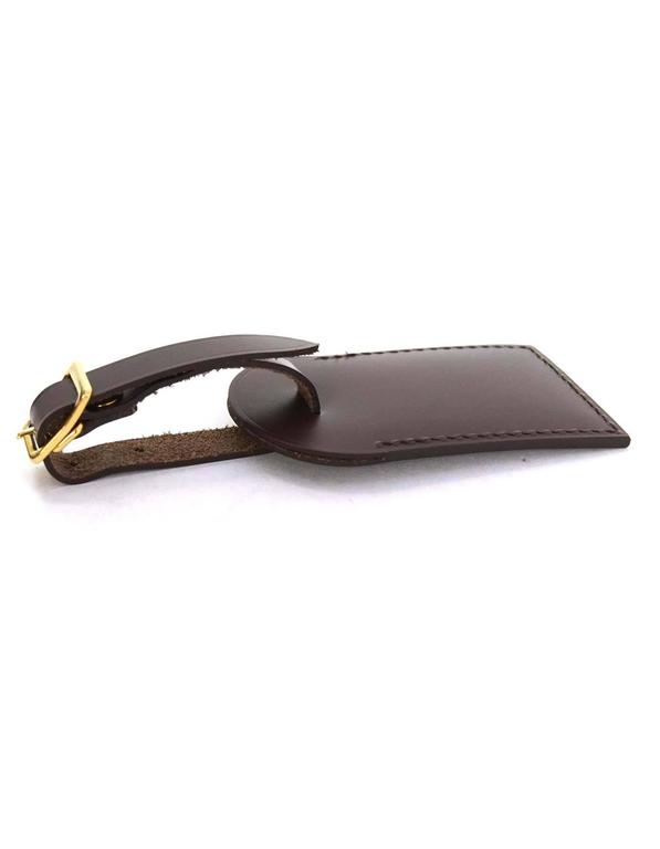 Louis Vuitton Luggage Tag w/ KK Initials Black Calfskin Goldtone