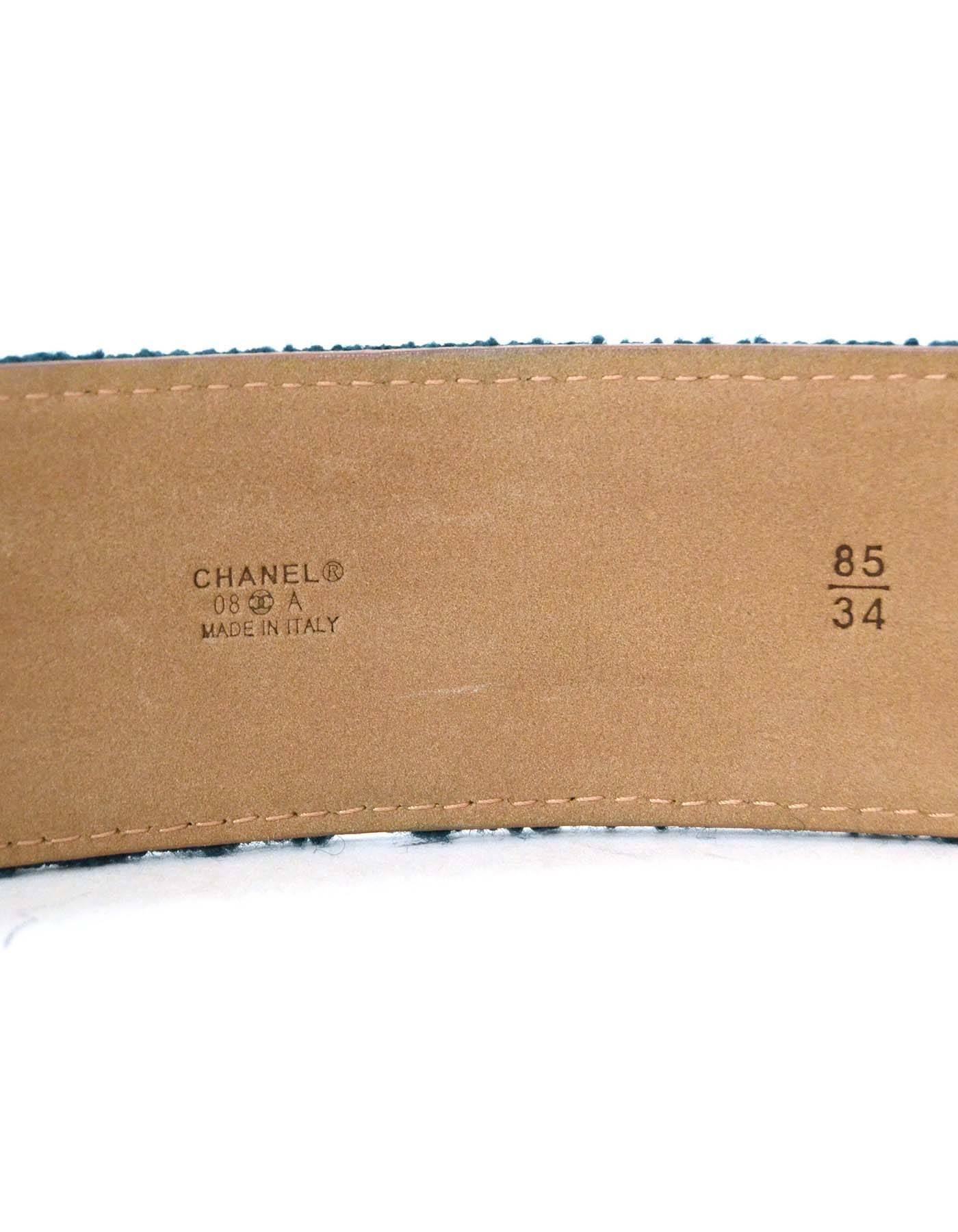 Chanel Teal Tweed CC Belt Sz 85 with Box 1