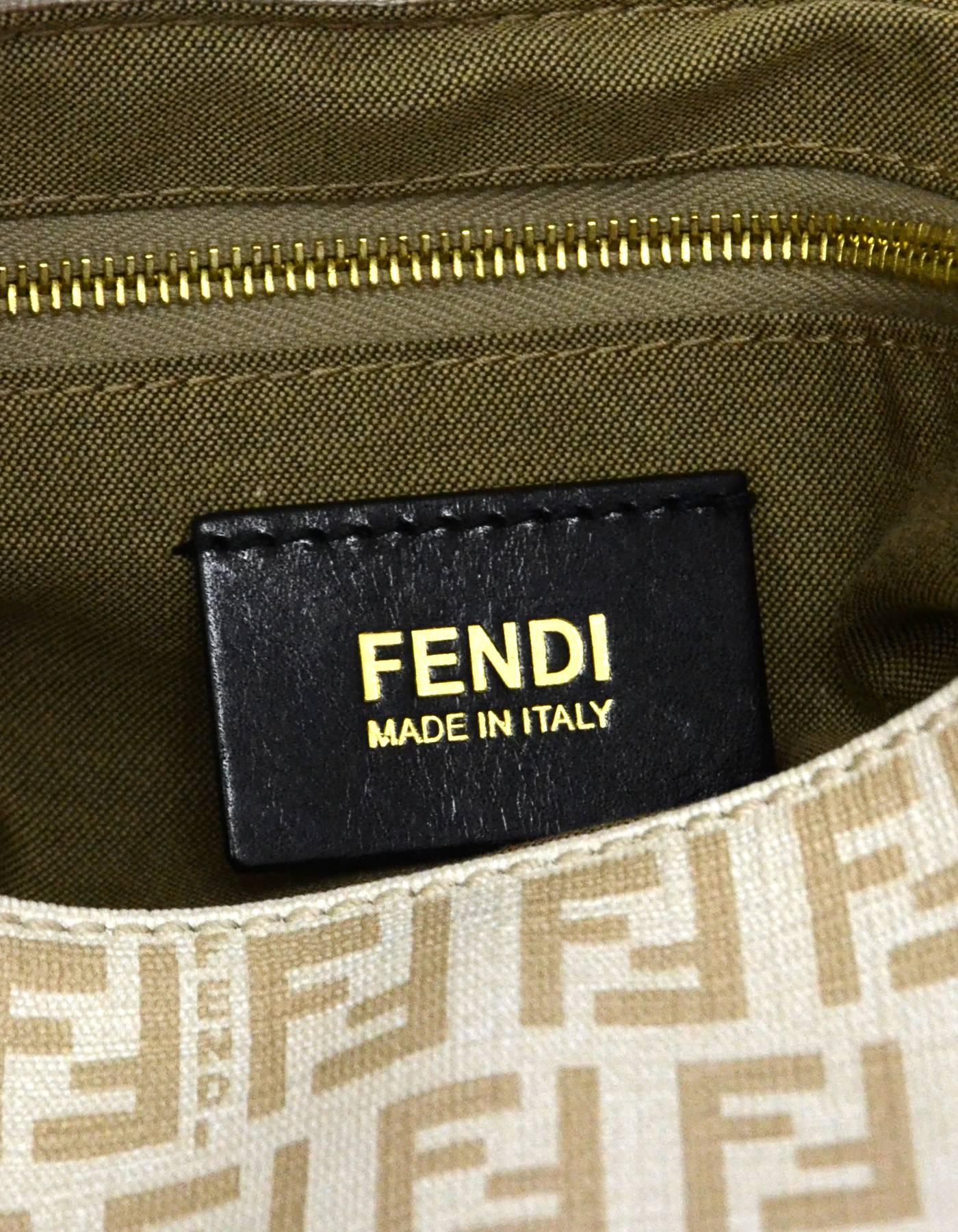  Fendi Ivory and Beige Zucca Mama Shoulder Bag 4