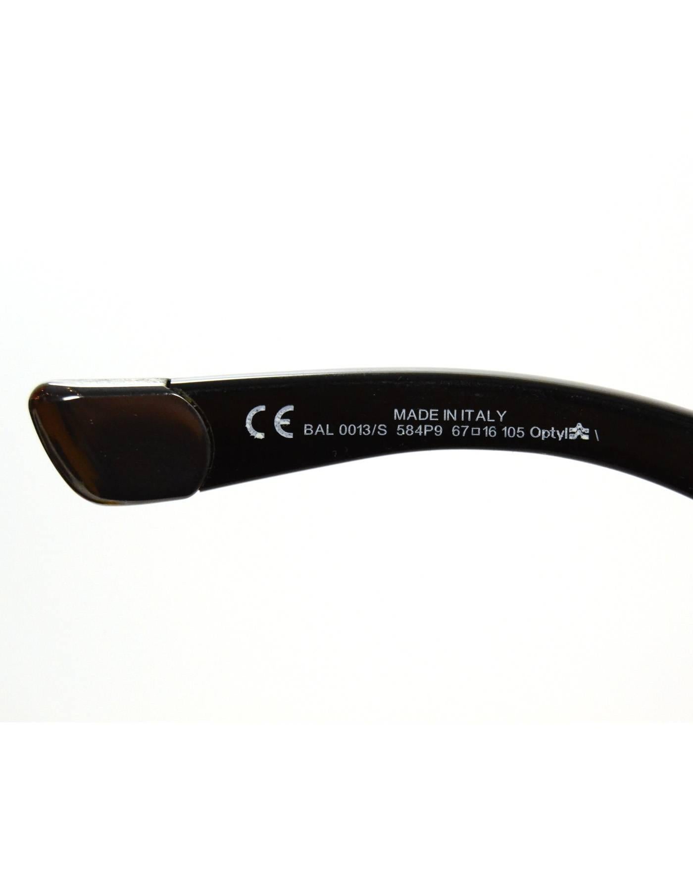Balenciaga Black and Silvertone Sunglasses with Case 1