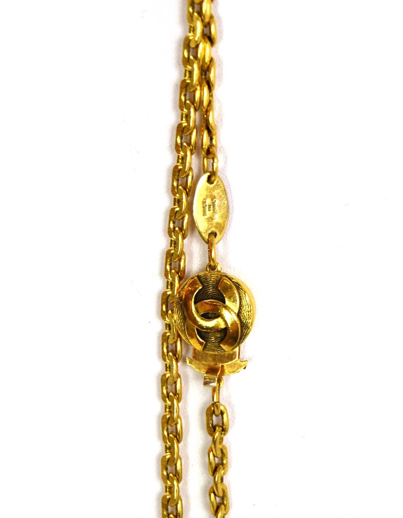 Women's Chanel Vintage Goldtone Necklace with Pave Stones