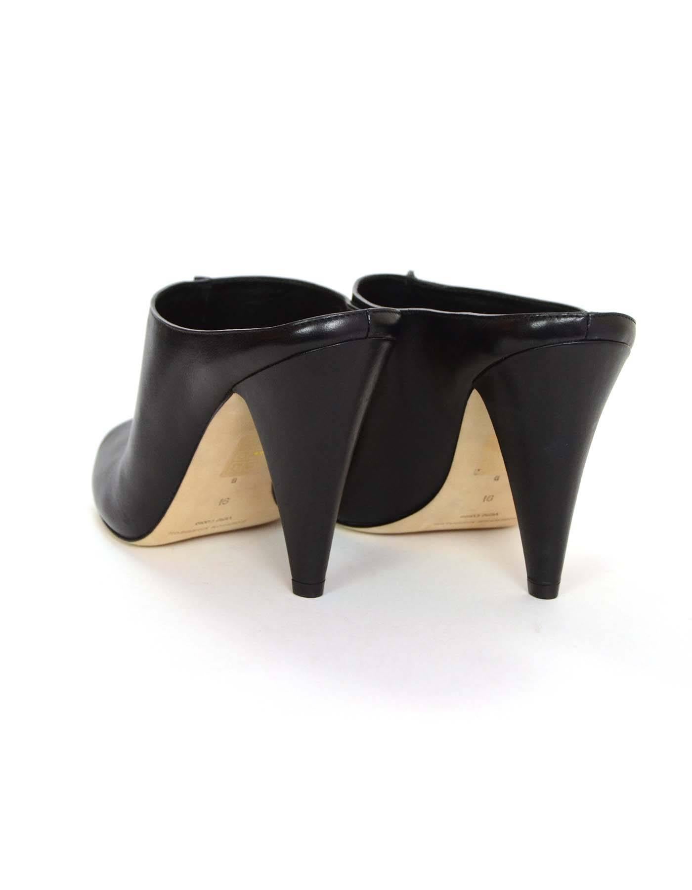 Sigerson Morrison Black Verity Mules Sz 9.5 with Box rt $425 In Excellent Condition In New York, NY