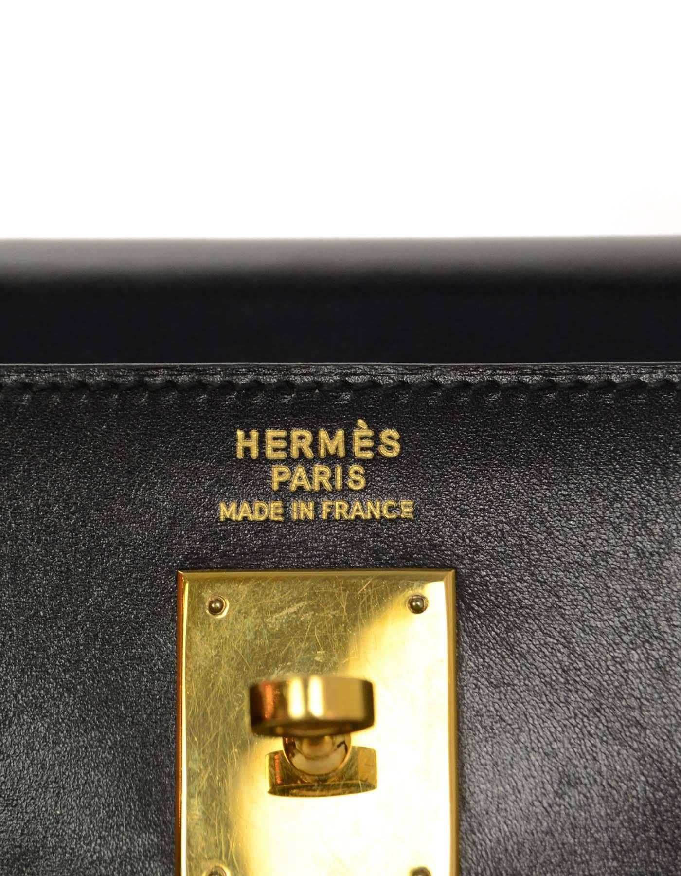 8/30 Hermes Vintage Black 35cm Kelly Retourne Bag 2
