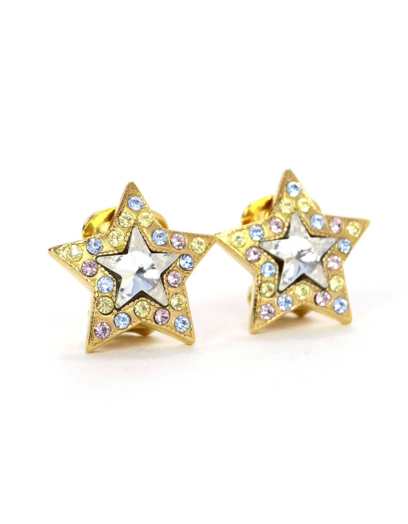 Salvatore Ferragamo Crystal Star Earrings

Made In: Italy
Color: Goldtone and clear
Materials: Crystals and metal
Closure: Clip-on
Date Codes/Stamp: Ferragamo Made In Italy
Overall Condition: Excellent pre-owned condition with the exception
