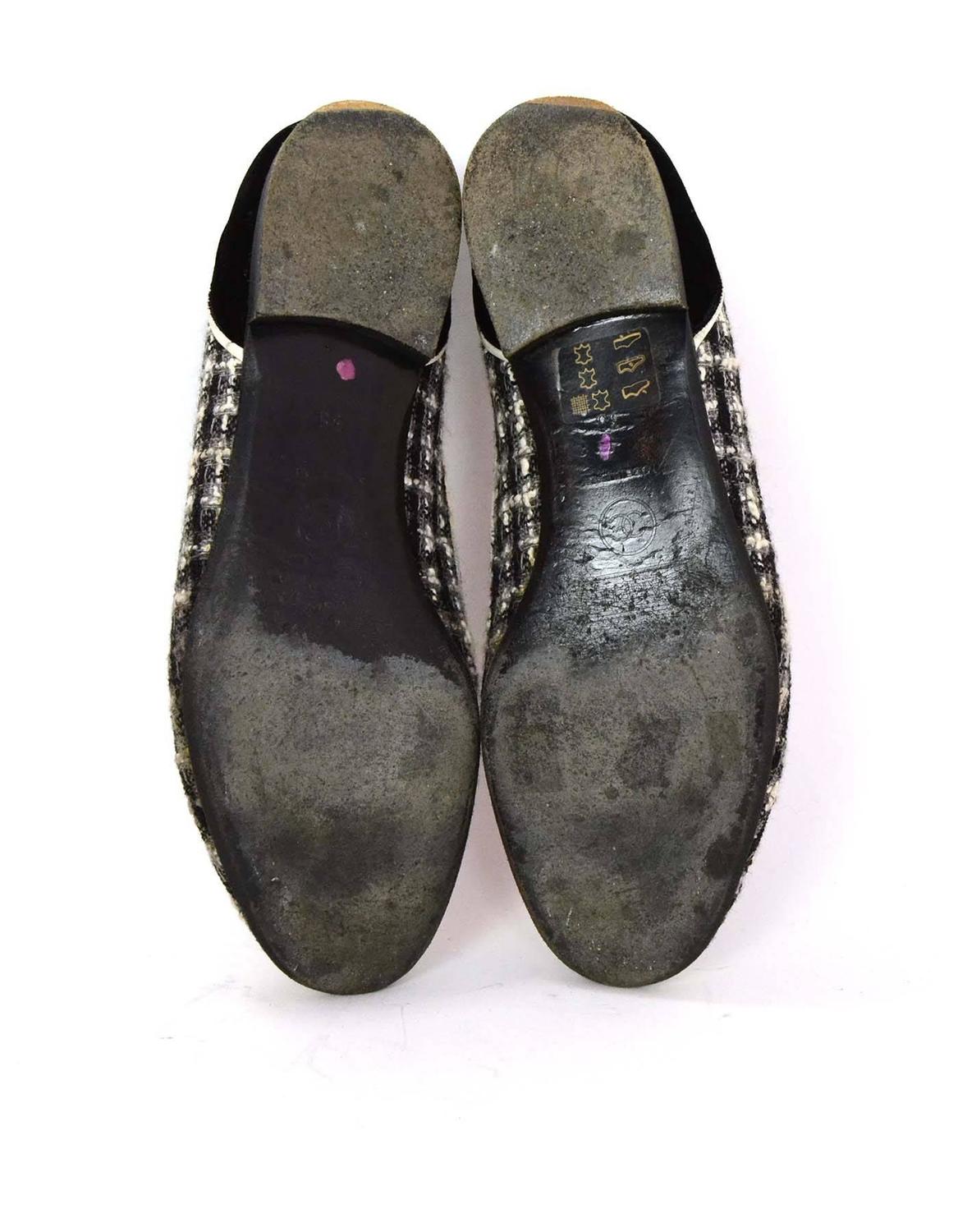 tweed flat shoes