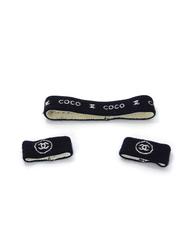 Chanel Navy and White Sweatband Set