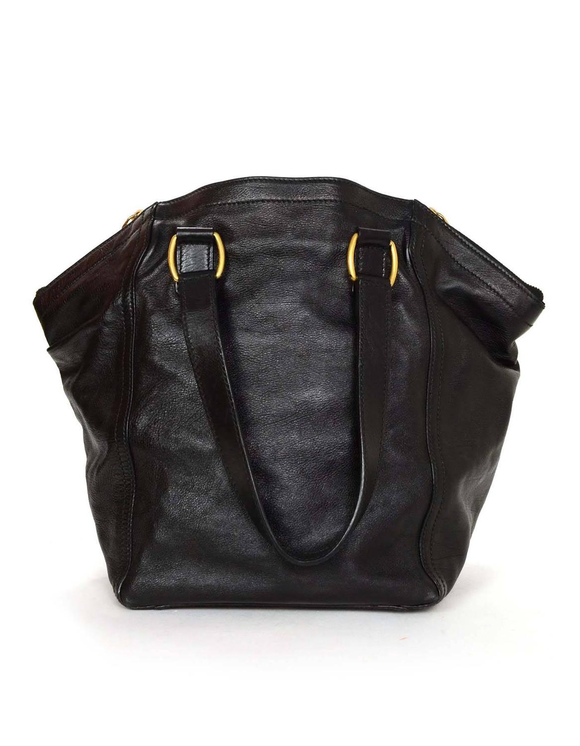 Yves Saint Laurent Black Leather Small Downtown Tote Bag For Sale at 1stdibs