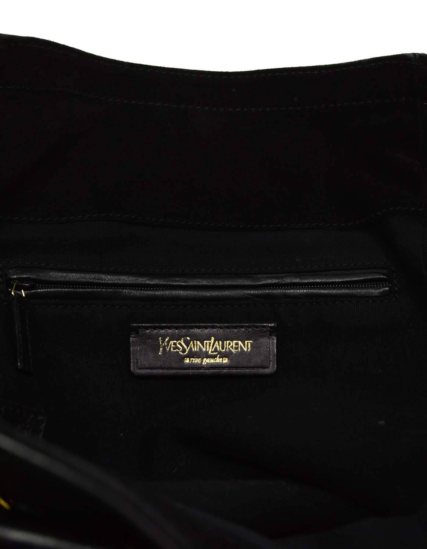 Yves Saint Laurent Black Leather Small Downtown Tote Bag 4
