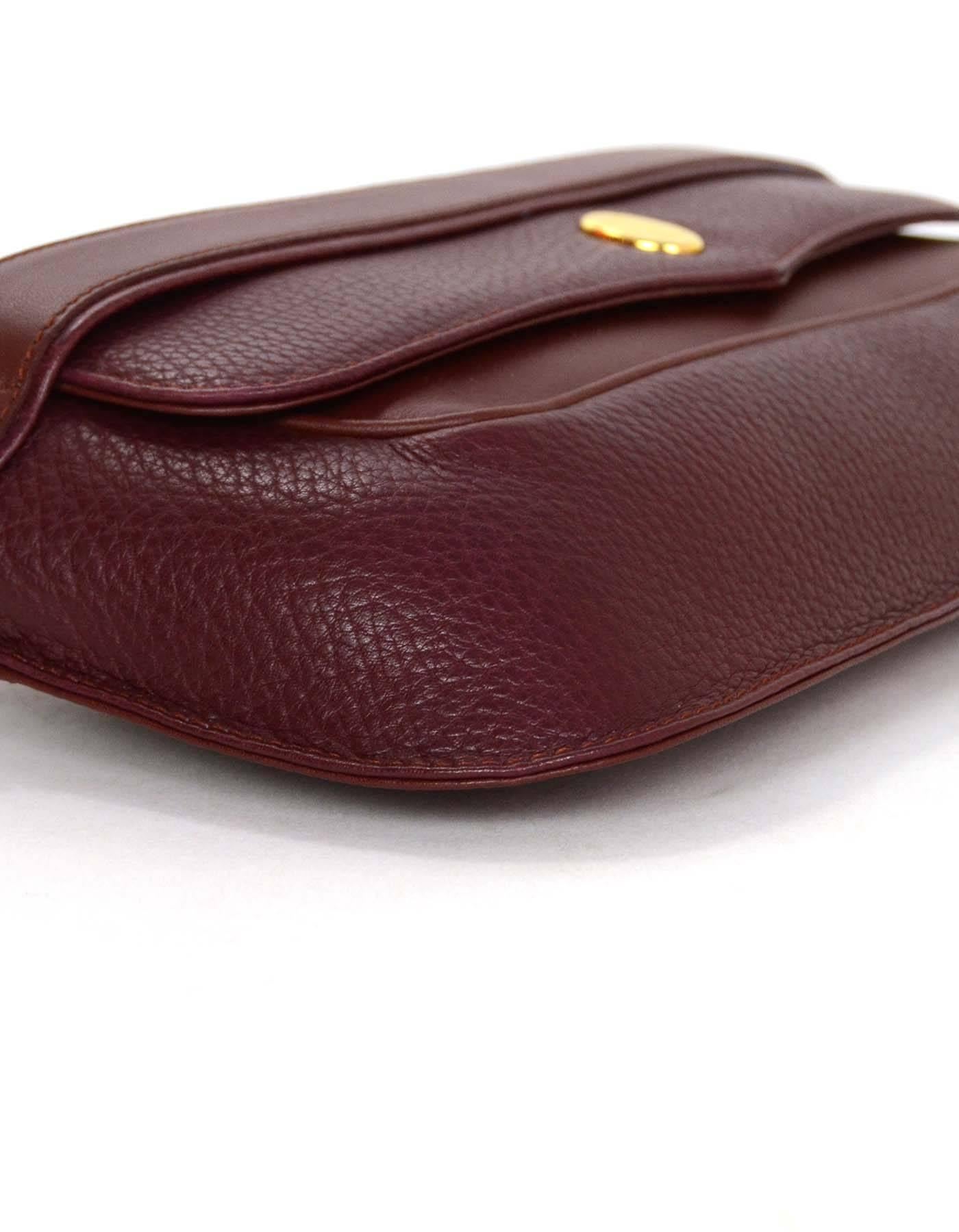 Women's Cartier Burgundy Leather Vintage Envelope Clutch Bag GHW