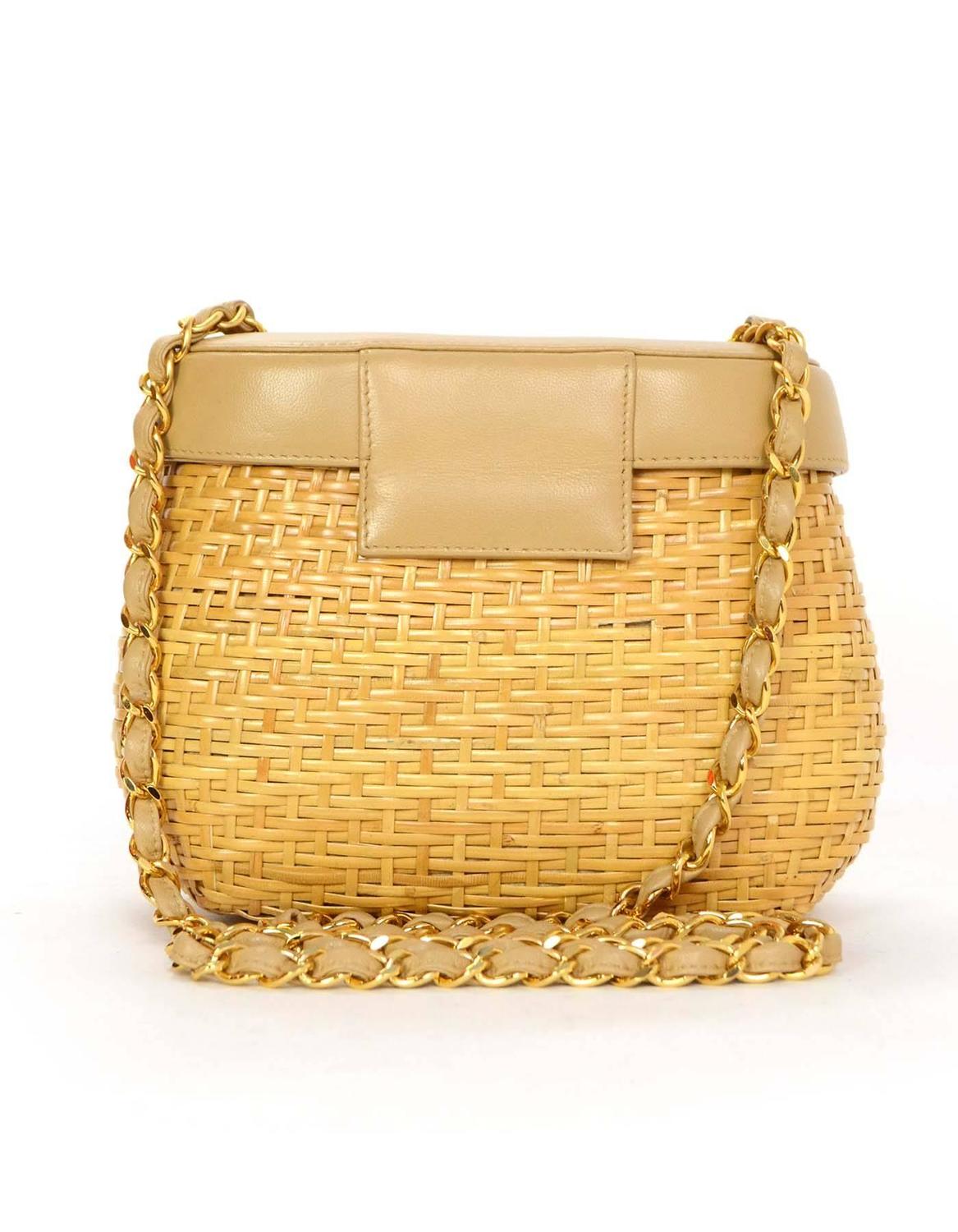 Chanel Rare Collectors Vintage Wicker Basket Shoulder Bag at 1stdibs