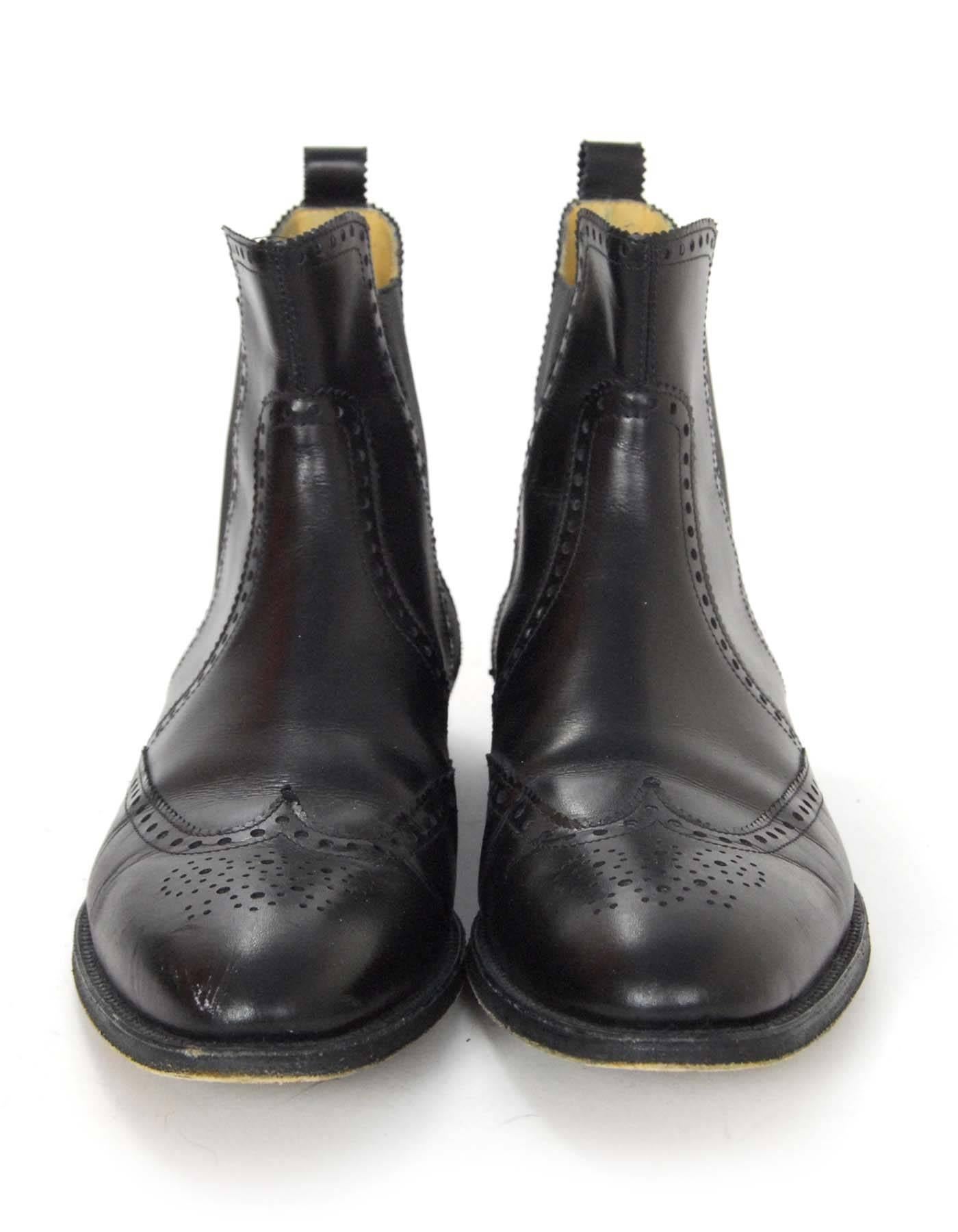 Hermes Black Leather Spectator Brighton Ankle Boots Sz 41 rt. $1, 225 In Good Condition In New York, NY