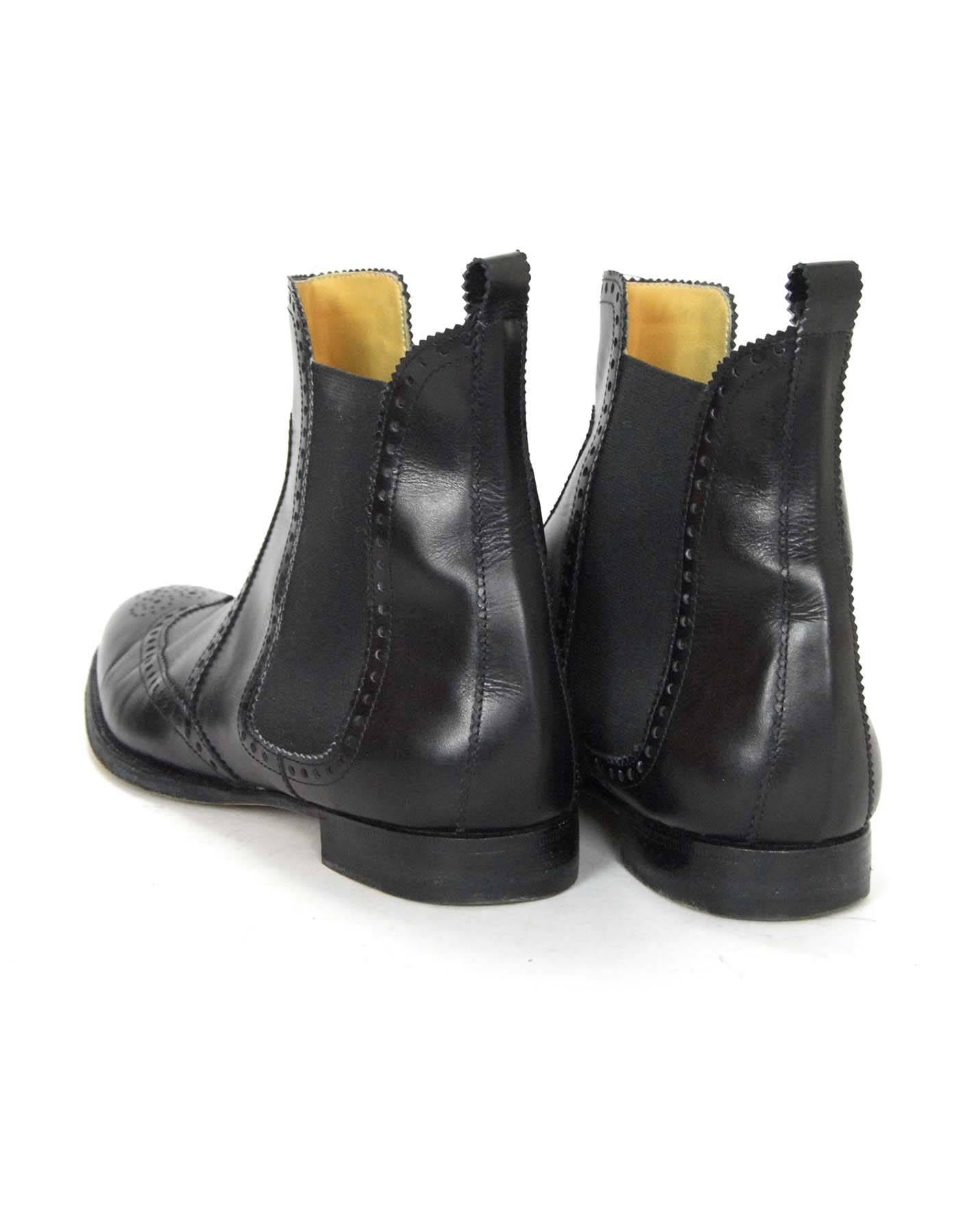 Hermes Black Leather Spectator Brighton Ankle Boots Sz 41 rt. $1, 225 1