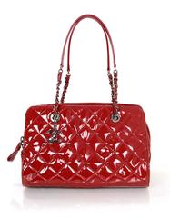 Chanel 2014 Red Patent Leather Quilted Tote Bag rt. $3, 900