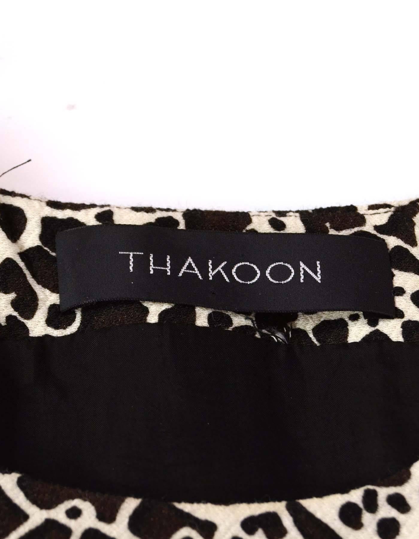Thakoon Brown and Ivory Printed Dress Sz 6 In Excellent Condition In New York, NY