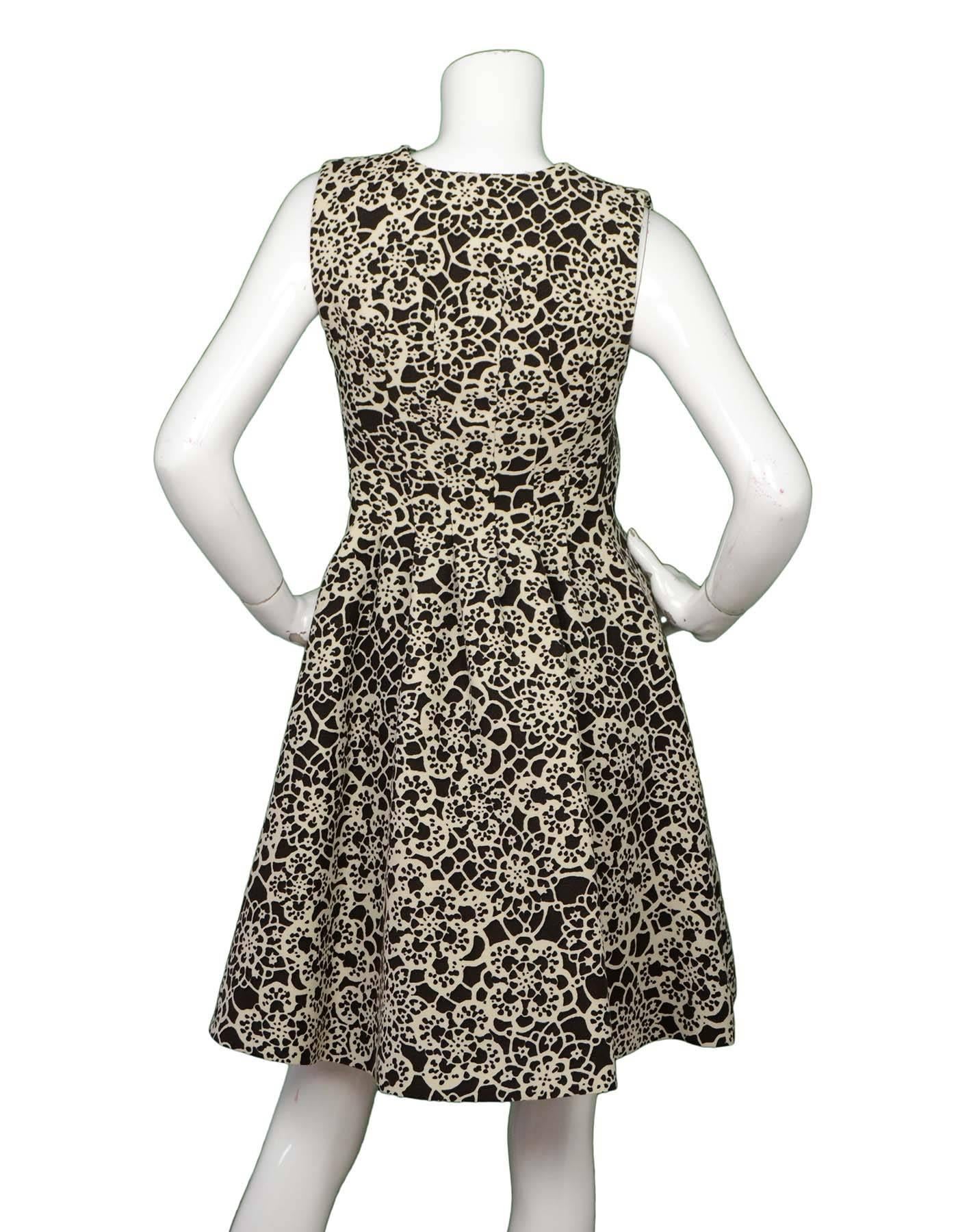 White Thakoon Brown and Ivory Printed Dress Sz 6