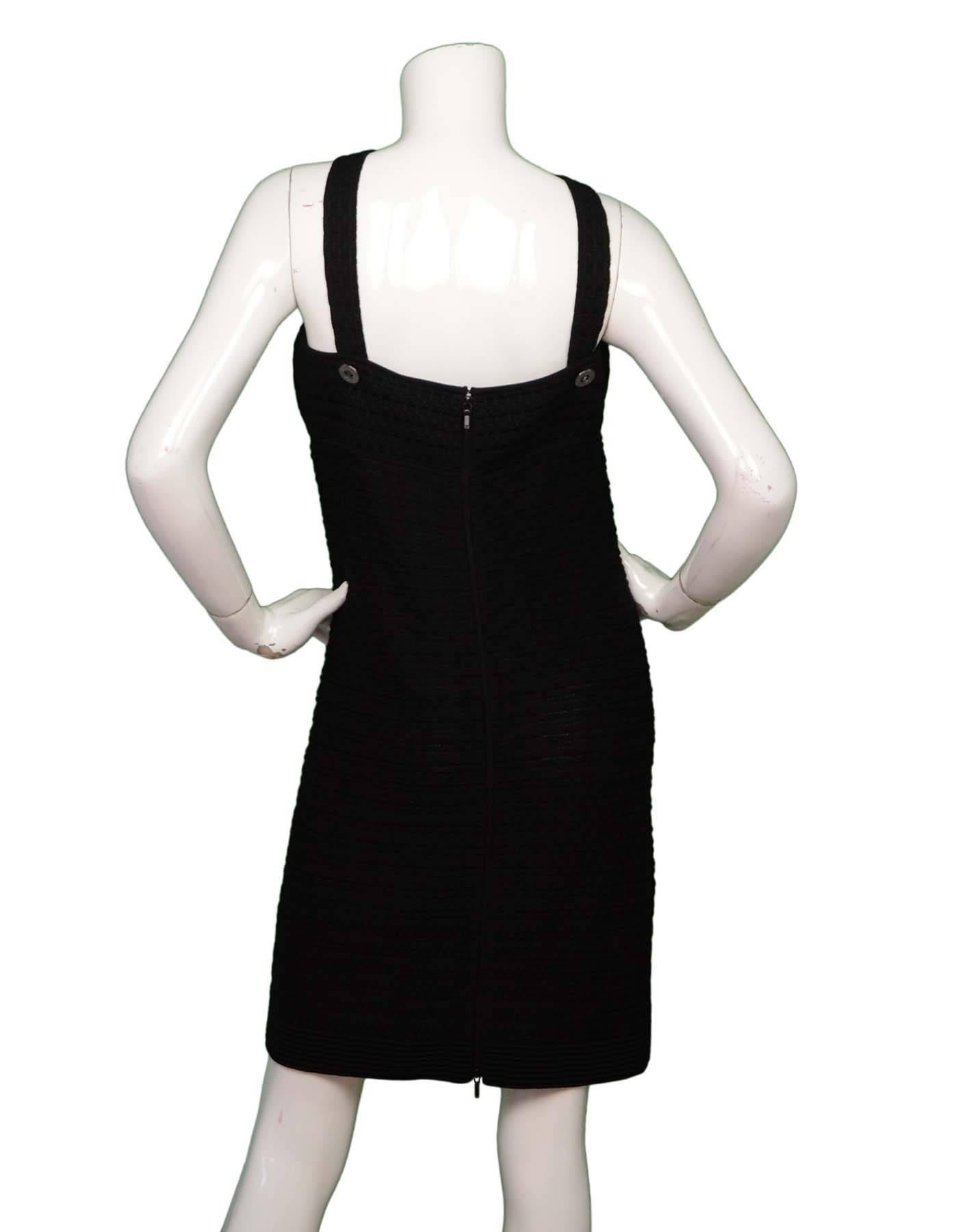 Chanel 2014 Black Textured Dress Sz 44 NWT rt. $2, 900 In Excellent Condition In New York, NY