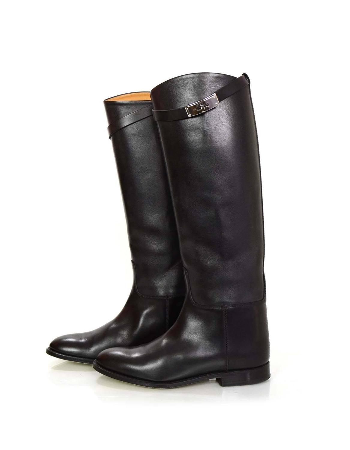 Hermes Black Leather Kelly Jumping Boots Sz 38 rt. $2,825 For Sale at ...