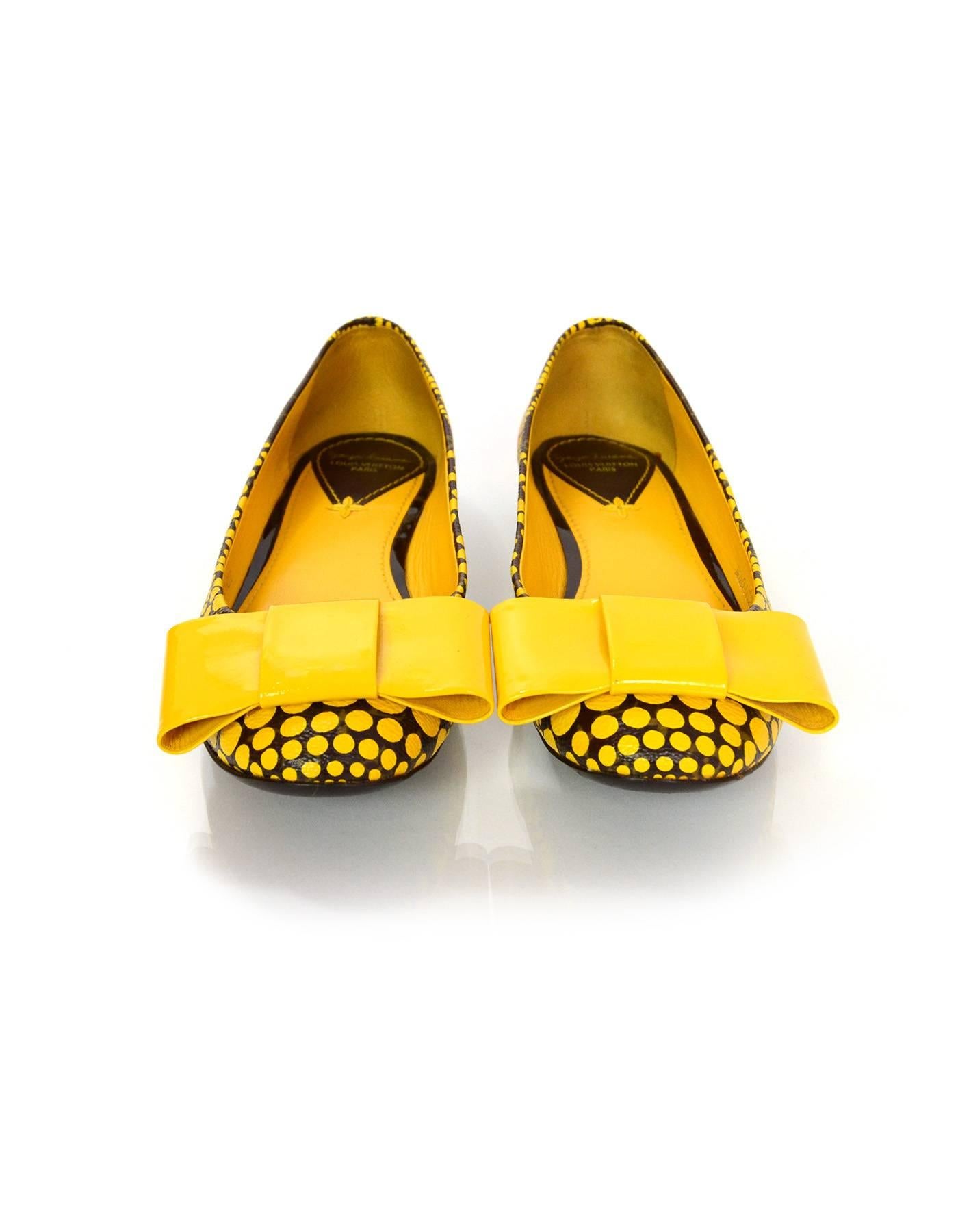 Louis Vuitton Monogram Collectors Yayoi Kusama Yellow Dots Flats Sz 36 In Excellent Condition In New York, NY