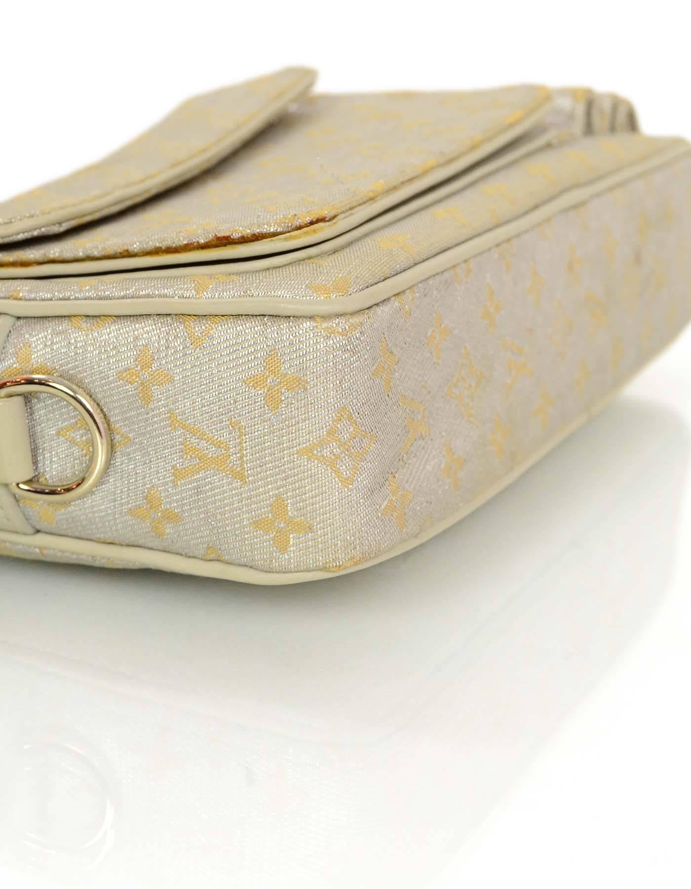 Louis Vuitton Silver Metallic Mini Lin Monogram McKenna Bag In Good Condition In New York, NY