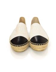 Chanel NEW Black & White Leather CC Espadrilles sz 40 w/ Box