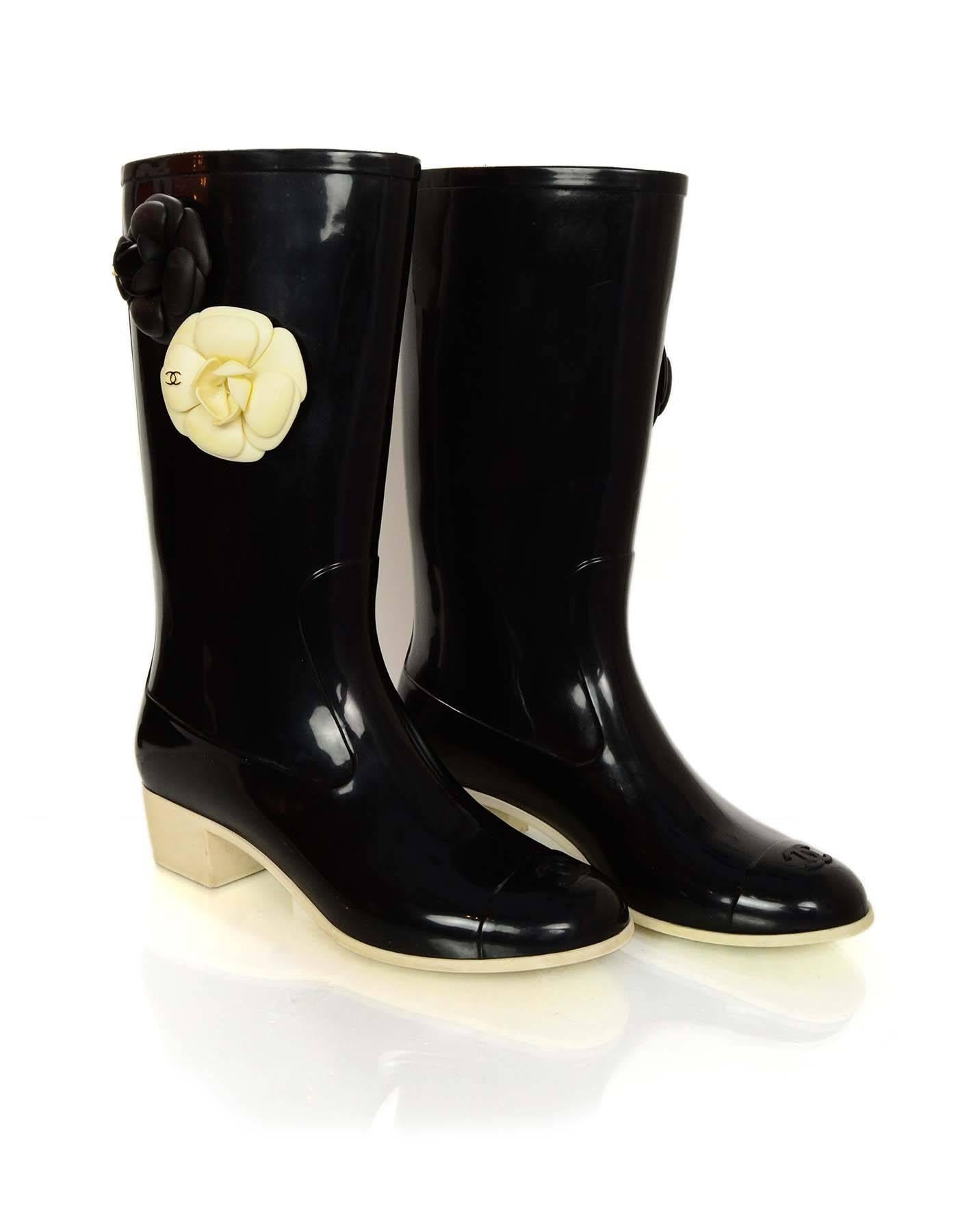 chanel rain boots