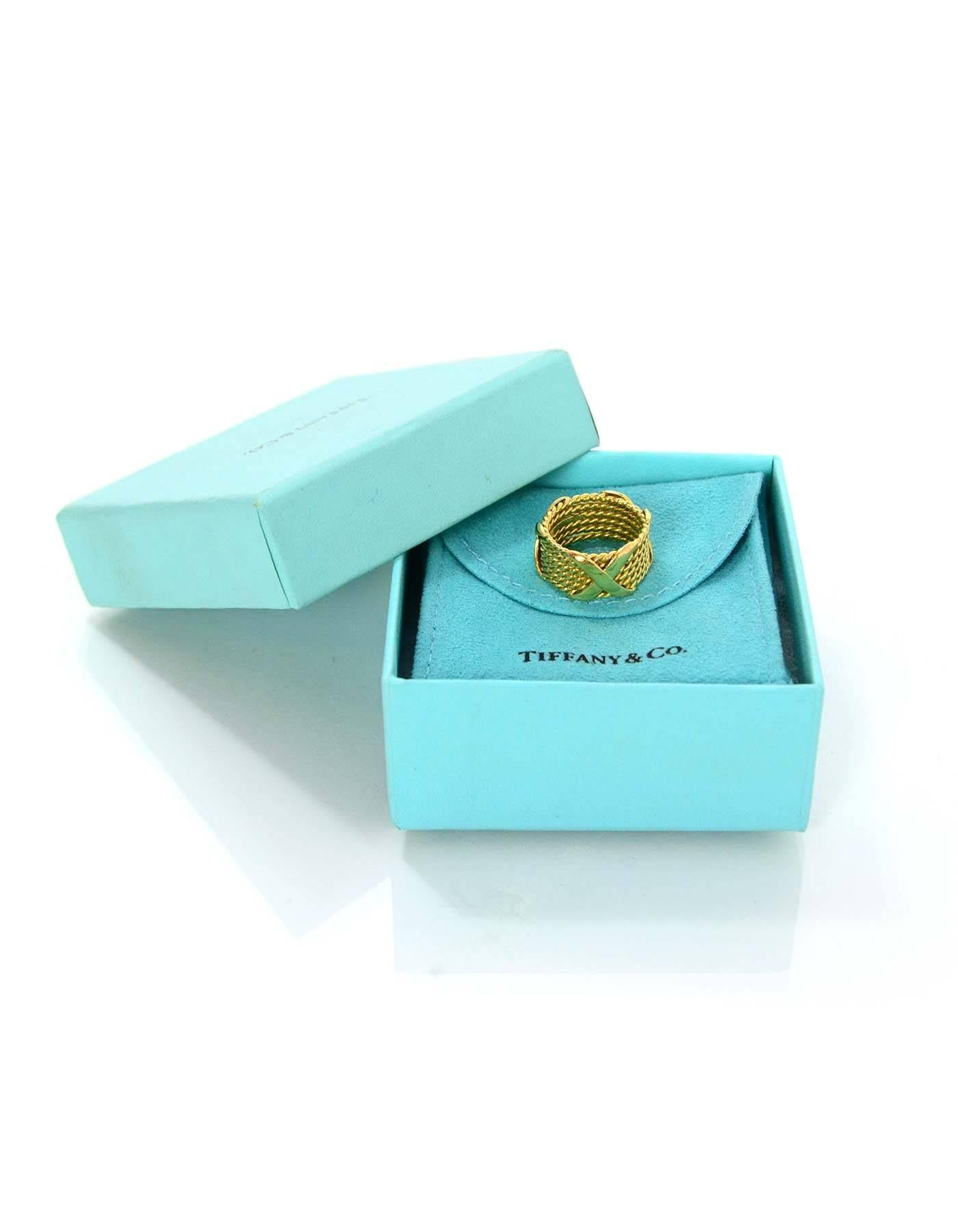 Tiffany & Co. 18K Jean Schlumberger Rope X Ring Sz 6.5 rt. $2, 800 In Excellent Condition In New York, NY