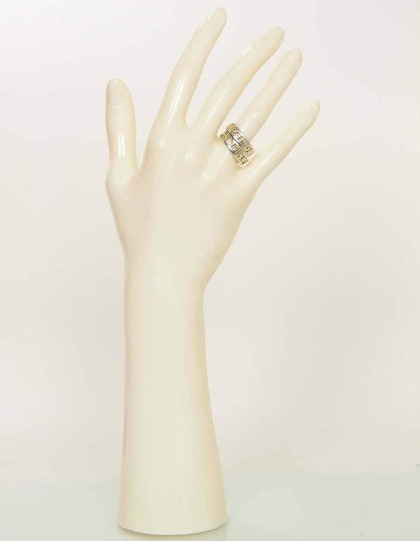 Chanel Sterling Silver Name Cut Out Double Ring Sz 6 25 For Sale At 1stdibs