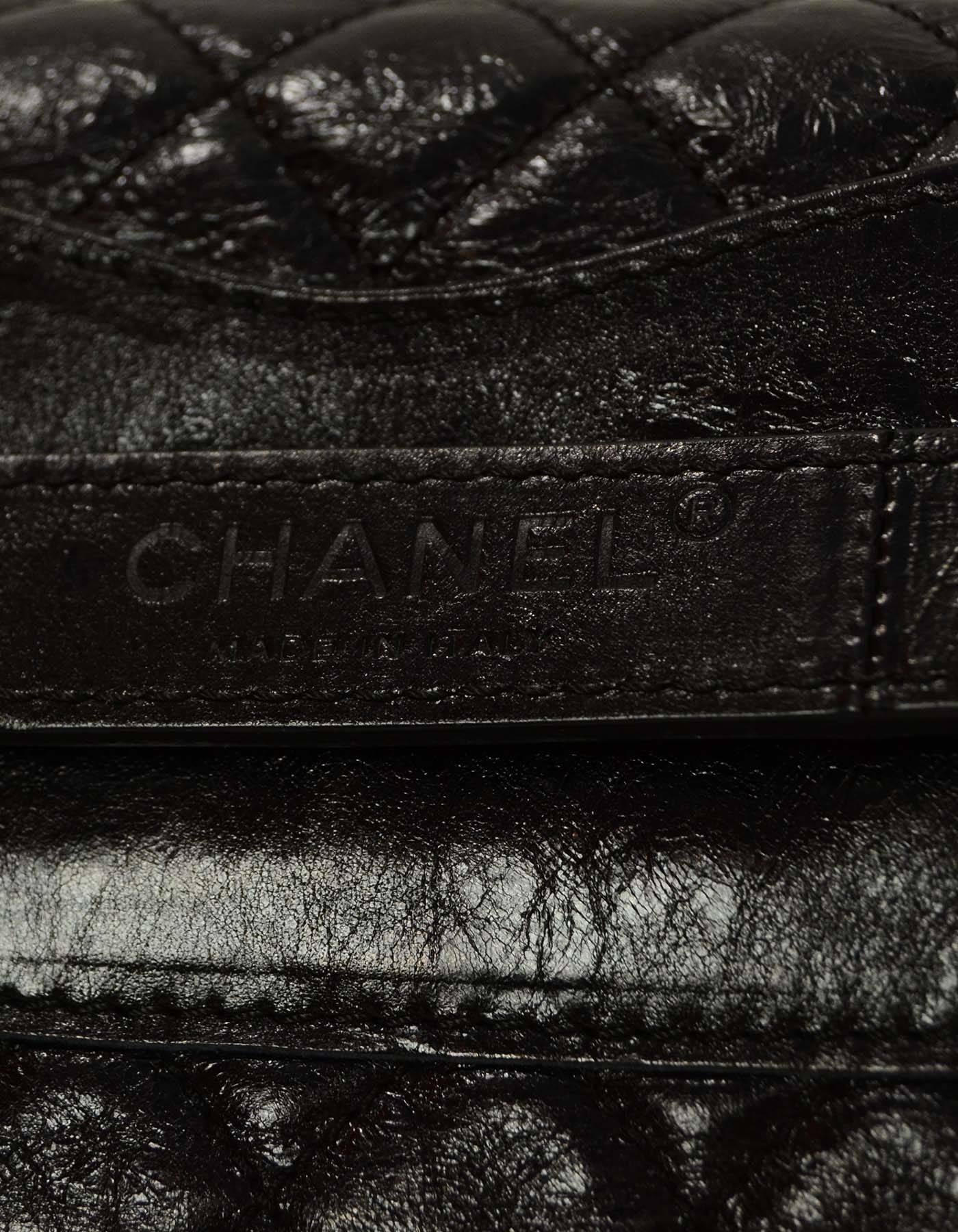 Chanel Black Distressed Quilted Leather 2.55 Belt Bag Sz 36 3