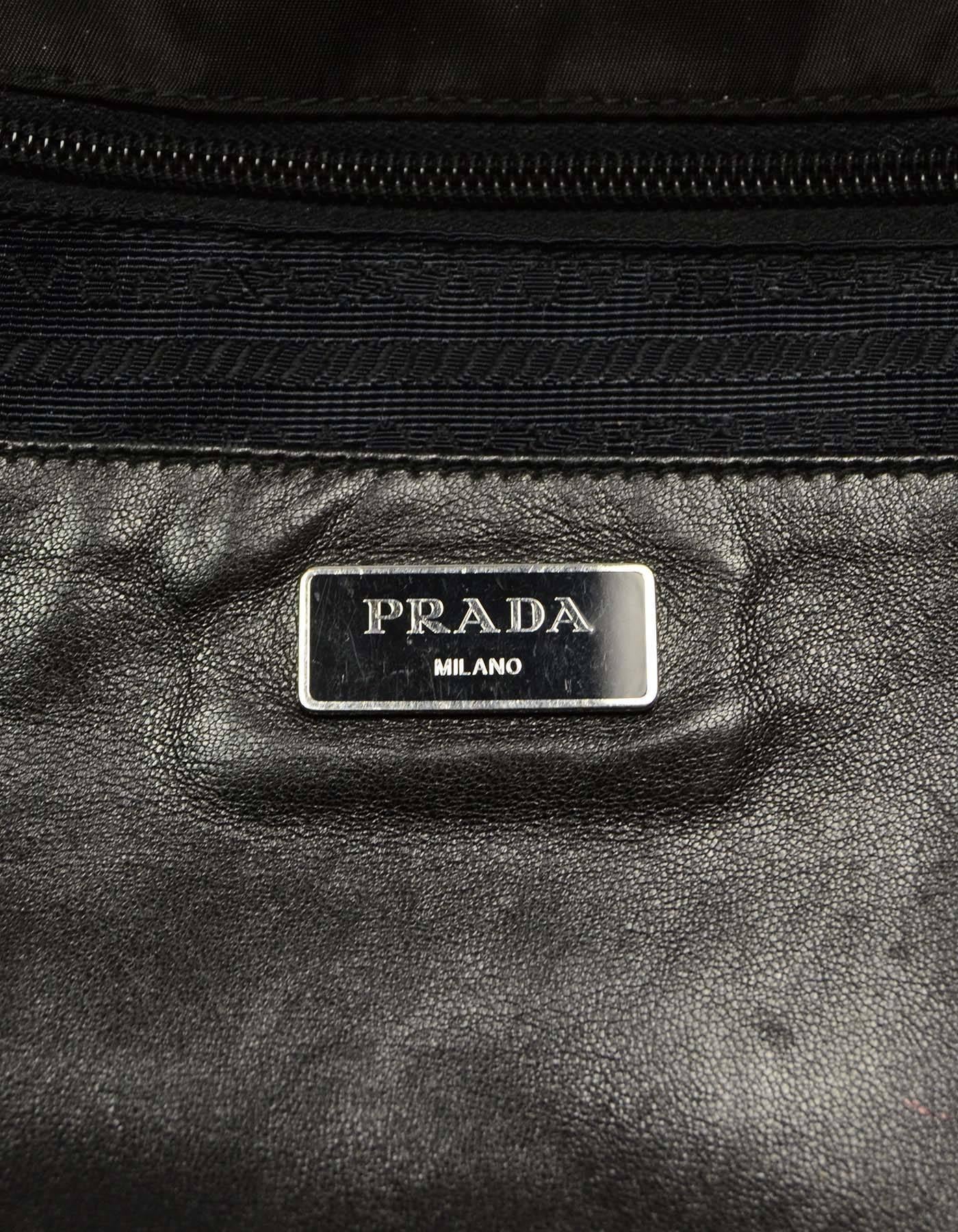 Women's Prada Black Nylon Tassel Duffle Tote Bag