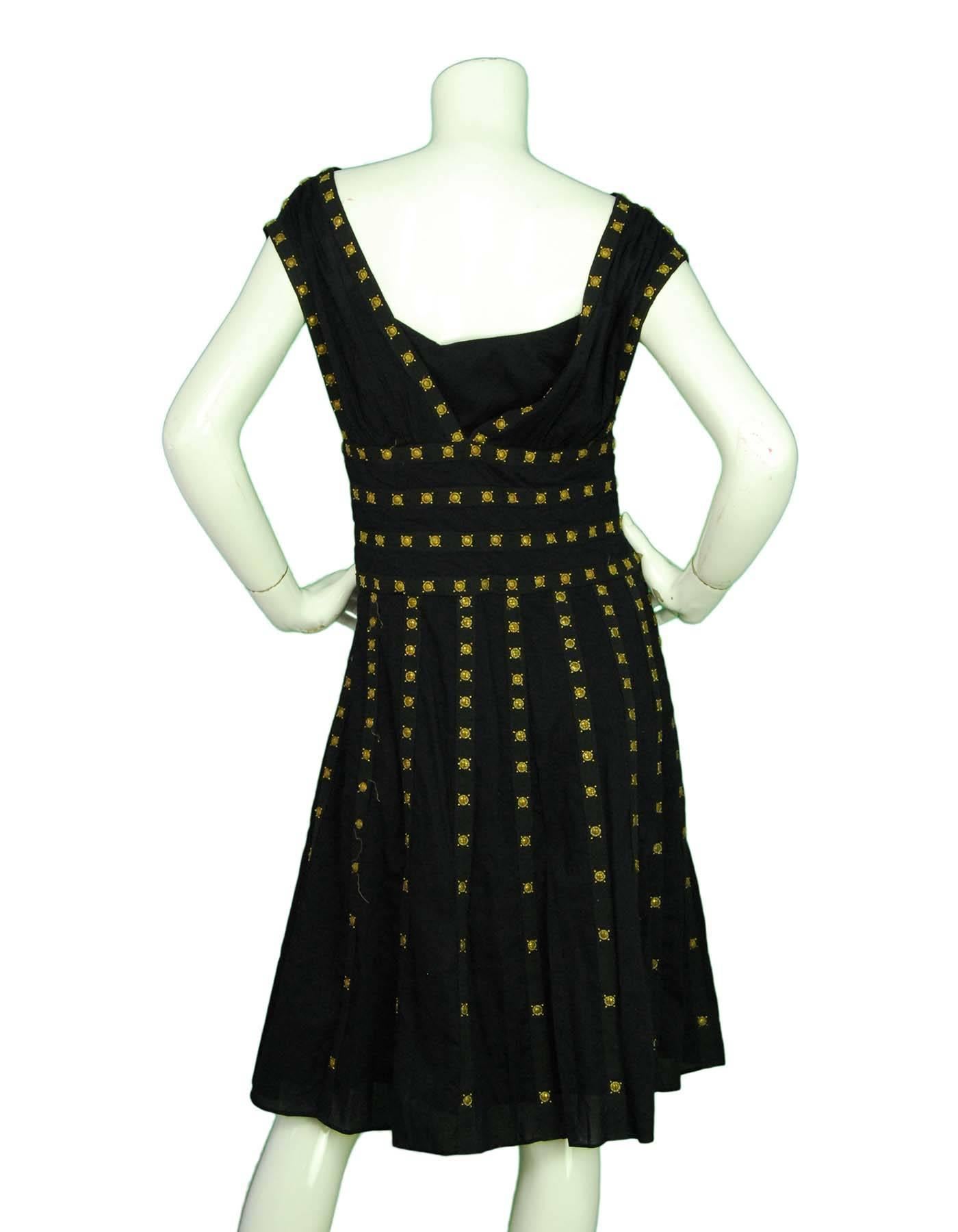 Temperly London Black Beaded Dress Sz 10 In Excellent Condition In New York, NY