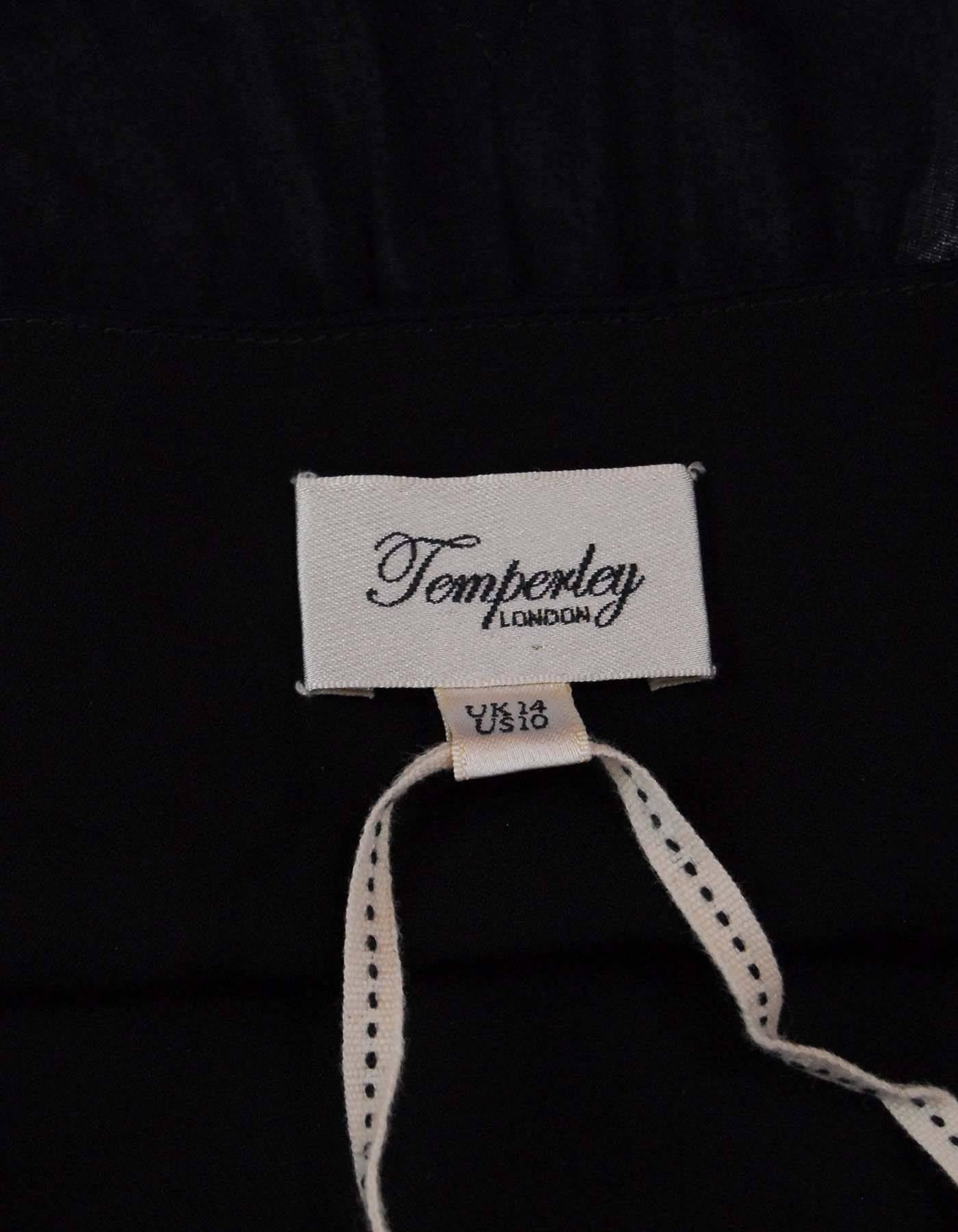 Women's Temperly London Black Beaded Dress Sz 10