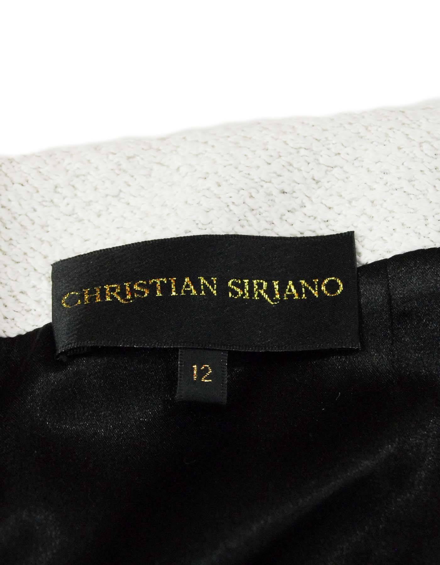 Gray Christian Siriano White Strapless Dress Sz 12
