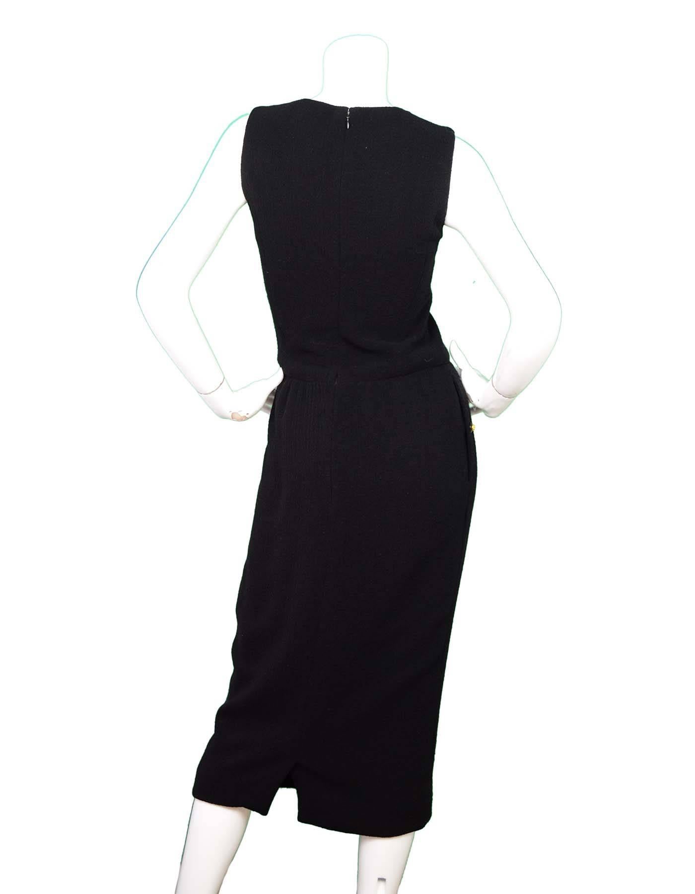 Chanel Black Sleeveless Long Dress sz 4 In Good Condition In New York, NY