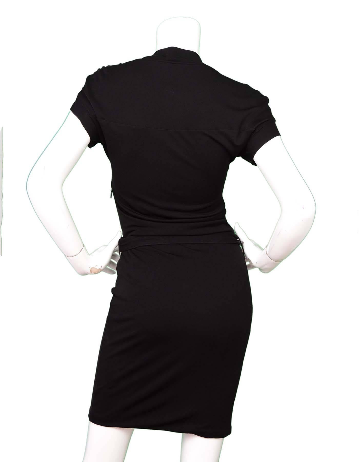 Gucci Black Dress with Belt Sz S In Excellent Condition In New York, NY