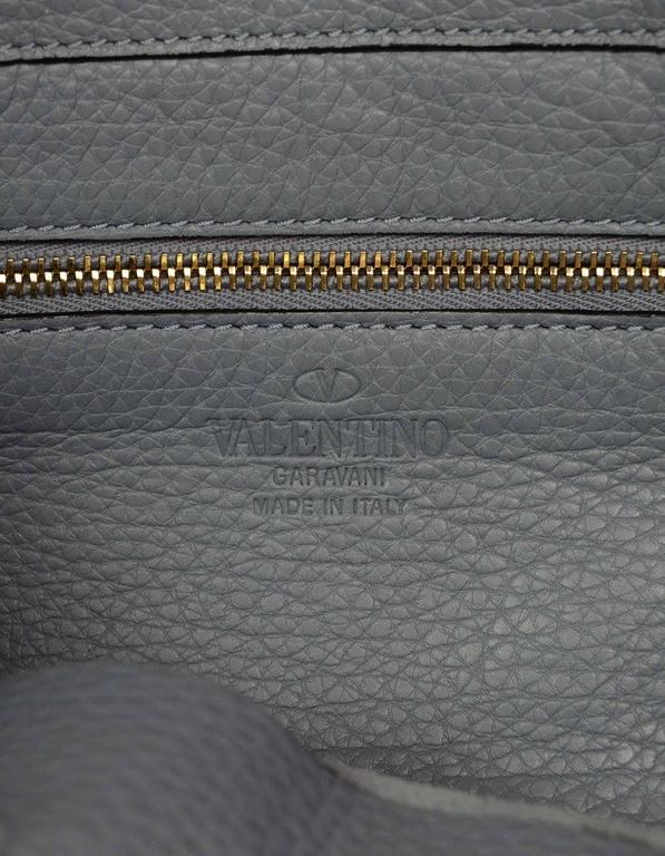 Valentino 2016 Slate Blue Rockstud Hobo Messenger Crossbody Bag For