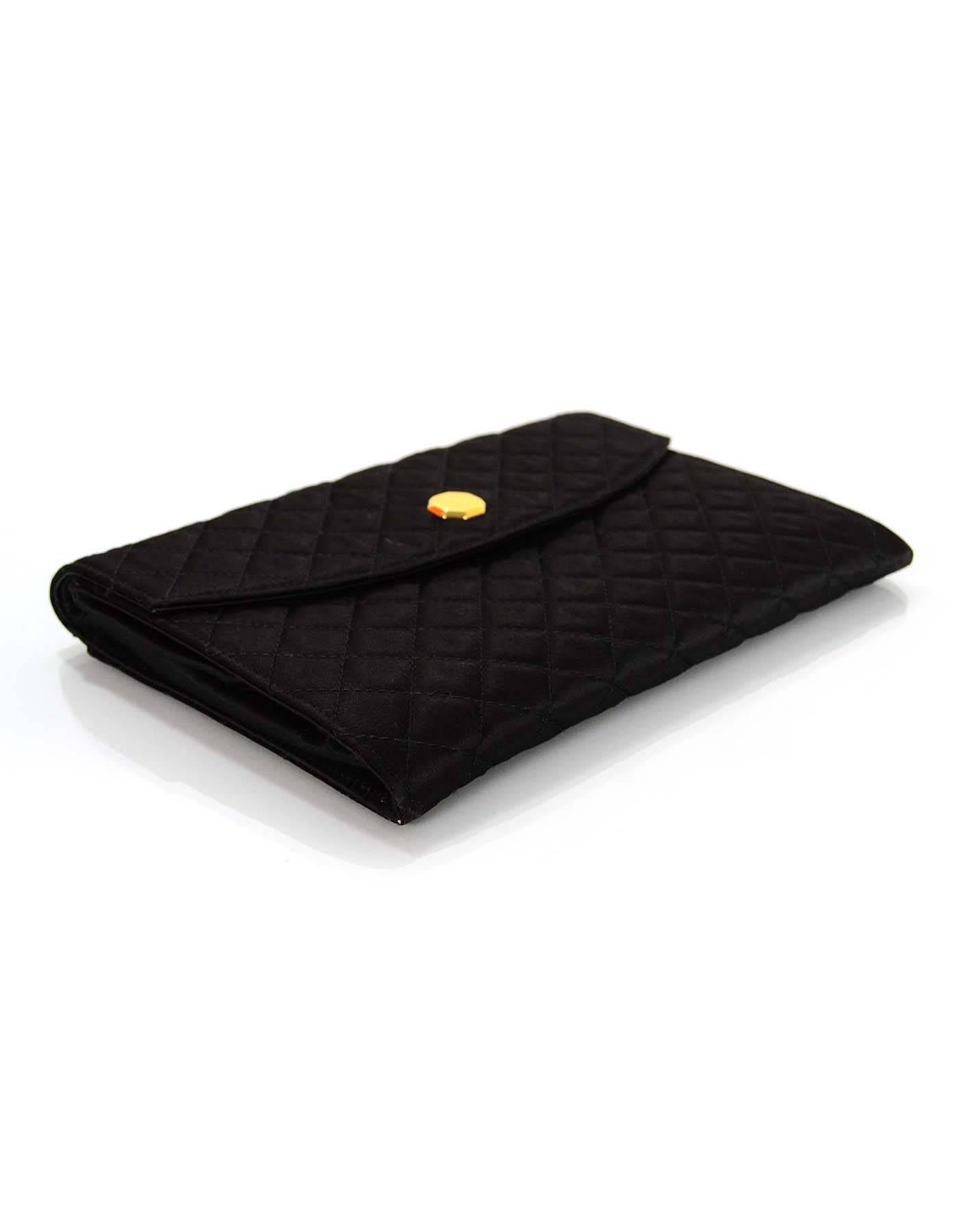 Women's Jil Sander Black Quilted Satin Clutch Bag 